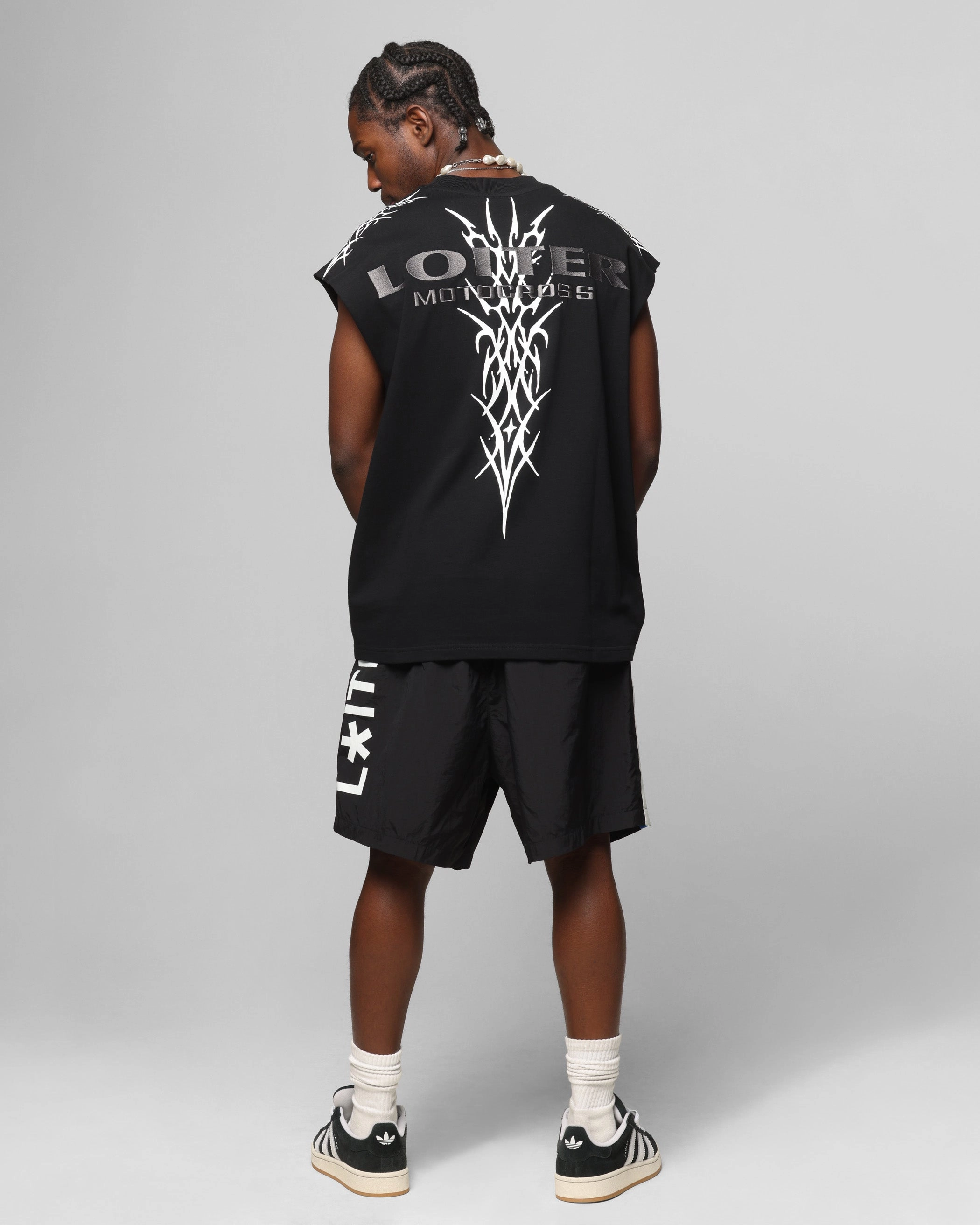 Cozy Cardigan Wool Sweater Loiter Cyber Muscle T-Shirt Black