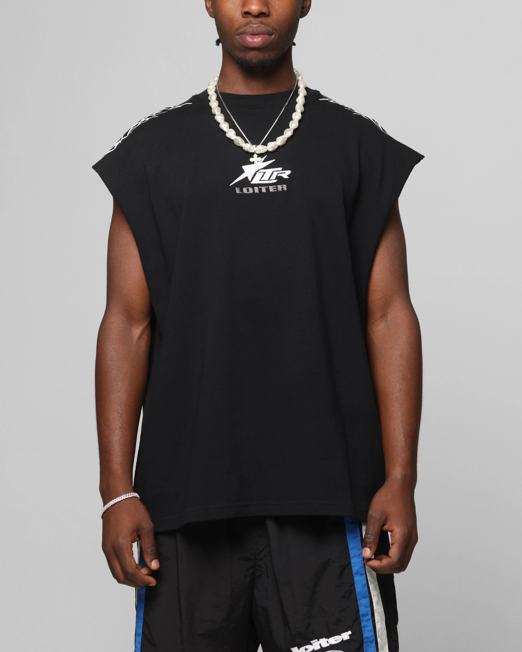 Loiter Cyber Muscle T-Shirt Black Odor Control Finish Wicking Inner Lining