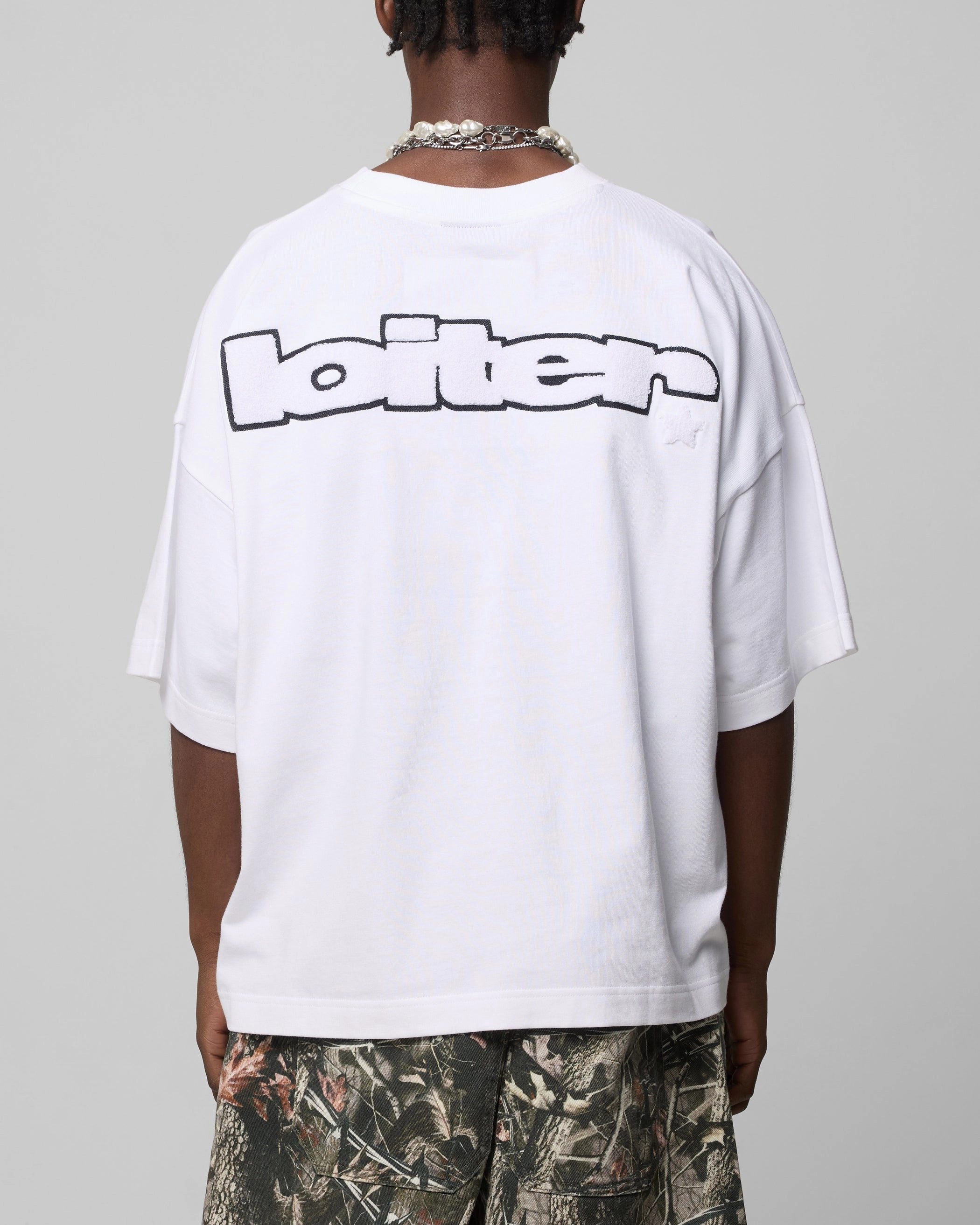 Loiter Premium Essentials Boxy T-Shirt White NonRestrictiveCollar BreathableMeshPanel