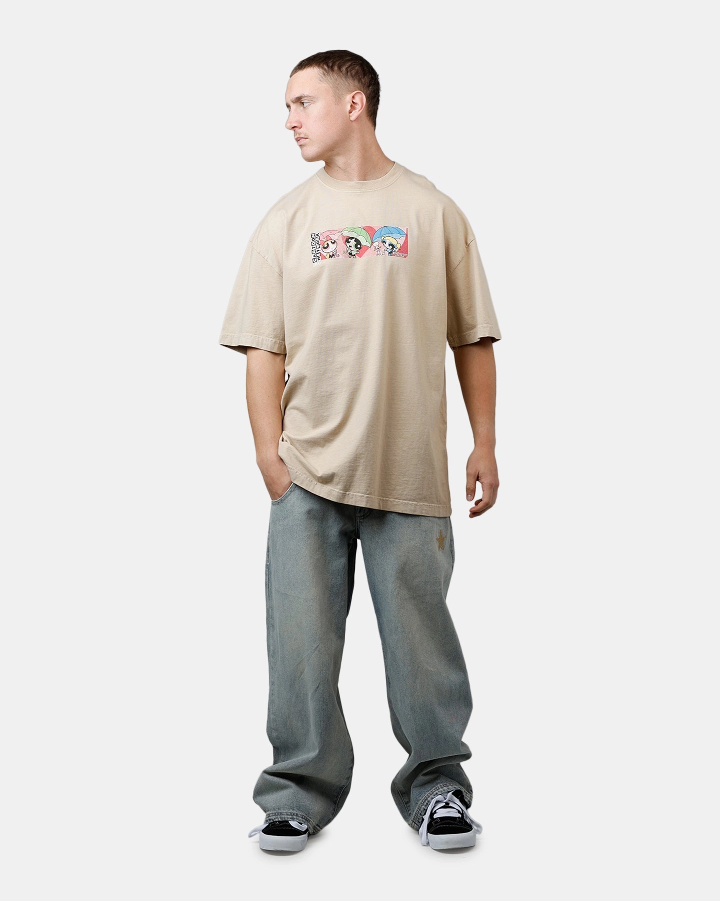 FoldableFeature 73 Studio X Cartoon Network The Powerpuff Girls Grail Vintage T-Shirt Stone