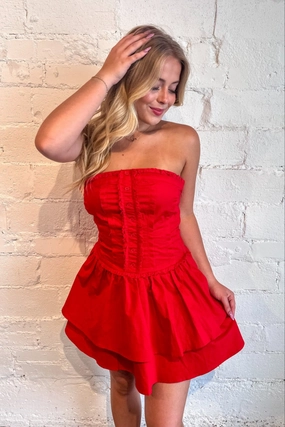 Sweet Escape Strapless Mini Dress Flower Soft