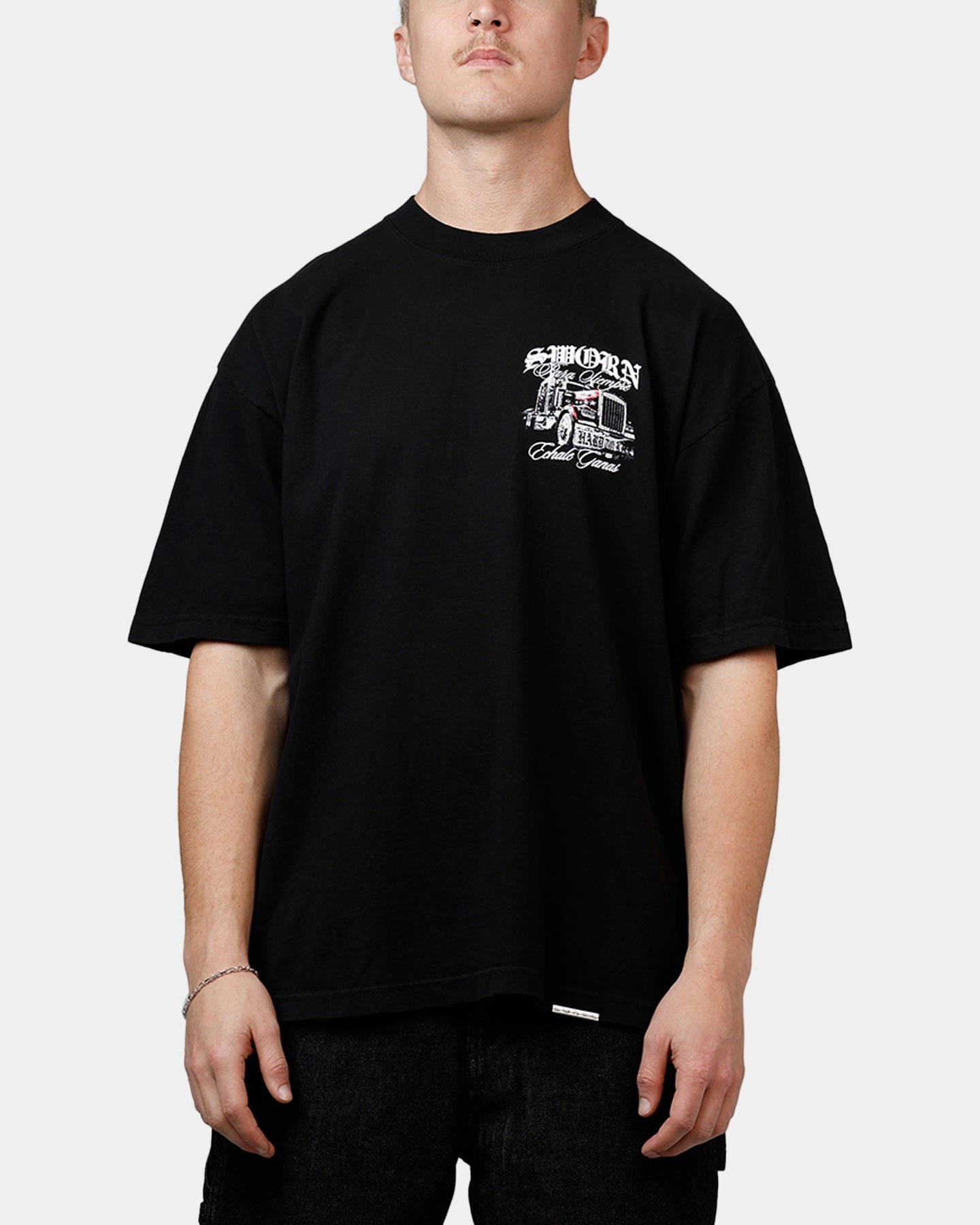 Sworn To Us Con Prisa 'Outlaw Spirit' T-Shirt Black Tear Resistant Fiber Blend Lightweight Material