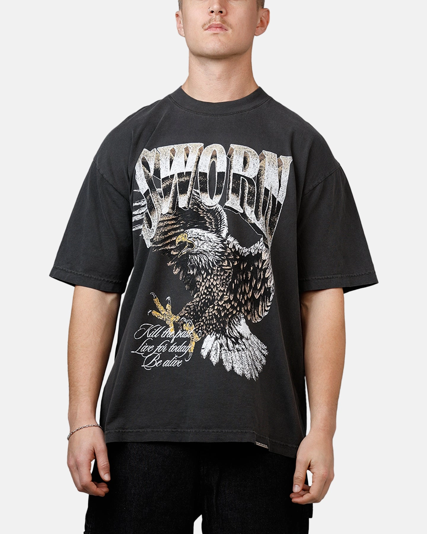 VNeck Style Sworn To Us Freedom 'Outlaw Spirit' T-Shirt Black