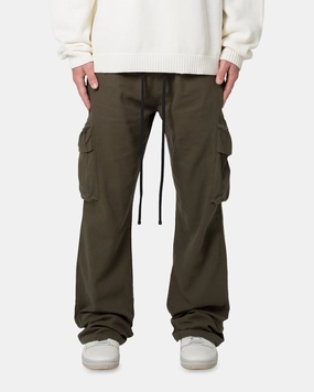 SecureCargoPockets MNML Drawcord Flare Cargo Pants Olive