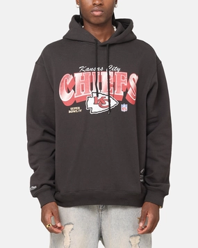 Mitchell & Ness Kansas City Chiefs Arch Hoodie Faded Black DoubleLayeredFabric ButterSoft Handfeel