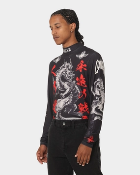 MinimalistCut Interlock Weave Loiter Drago Long Sleeve T-Shirt Black