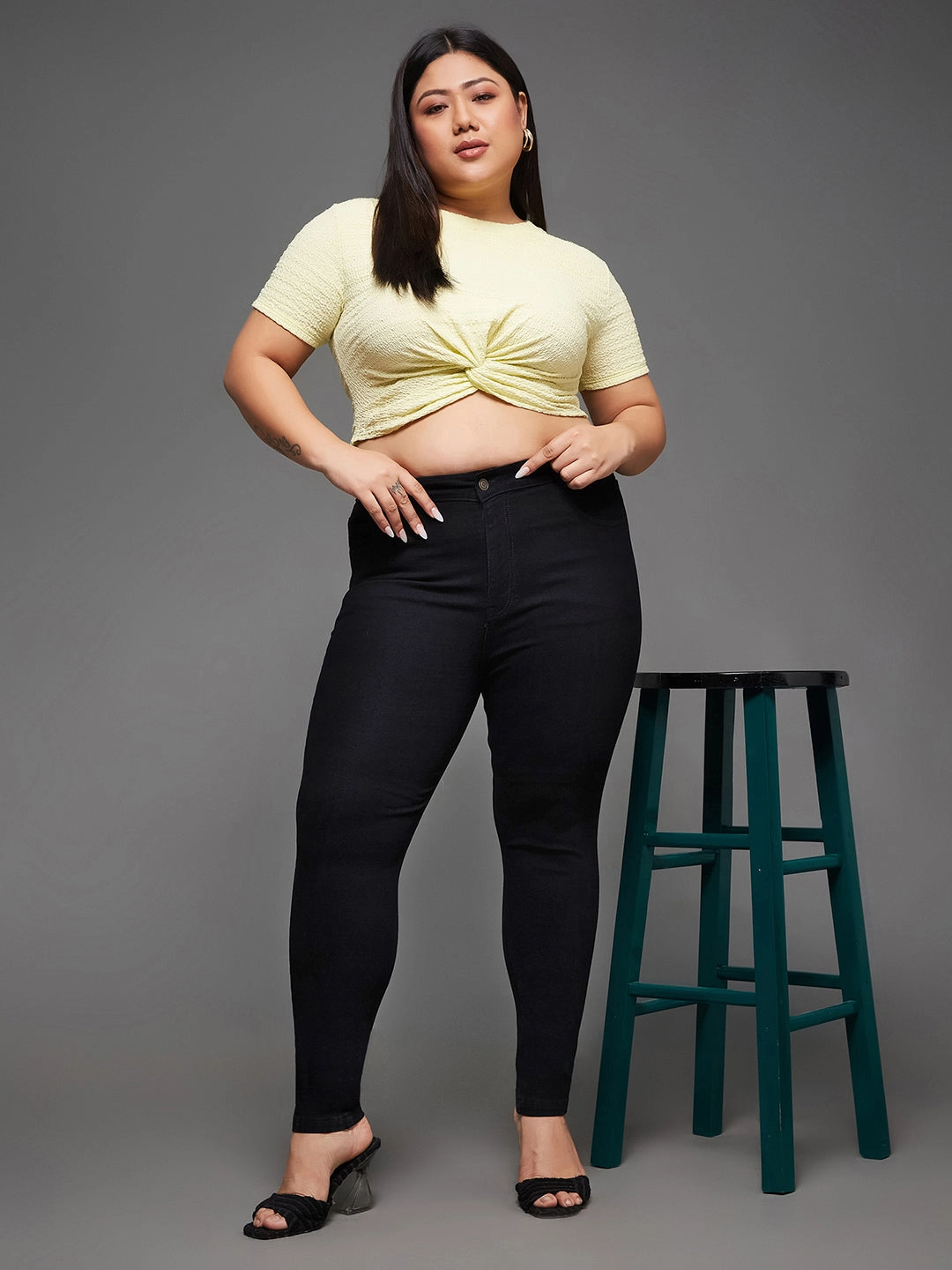 Fashion Lover Durable Minimalist Style Comfortable Appearance CHASEstretch? Black Skinny-Fit High-Rise Stretchable Denim Jeans