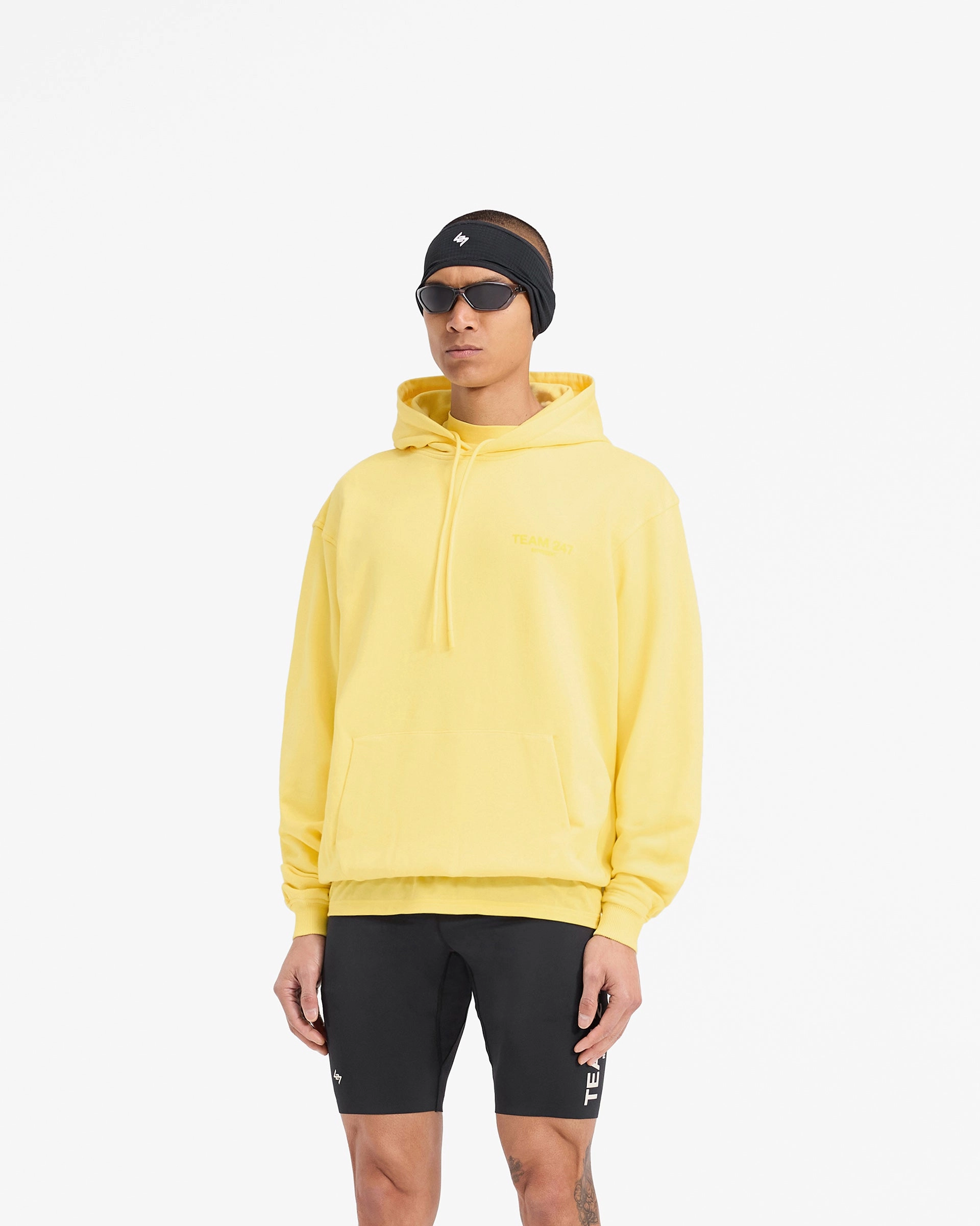 Retro futuristic Roomy Fit Team 247 Oversized Hoodie - Lemon
