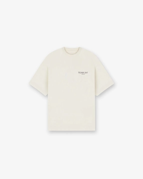 Quick Fit Design Sleek Stretch Team 247 Oversized T-Shirt - Cream