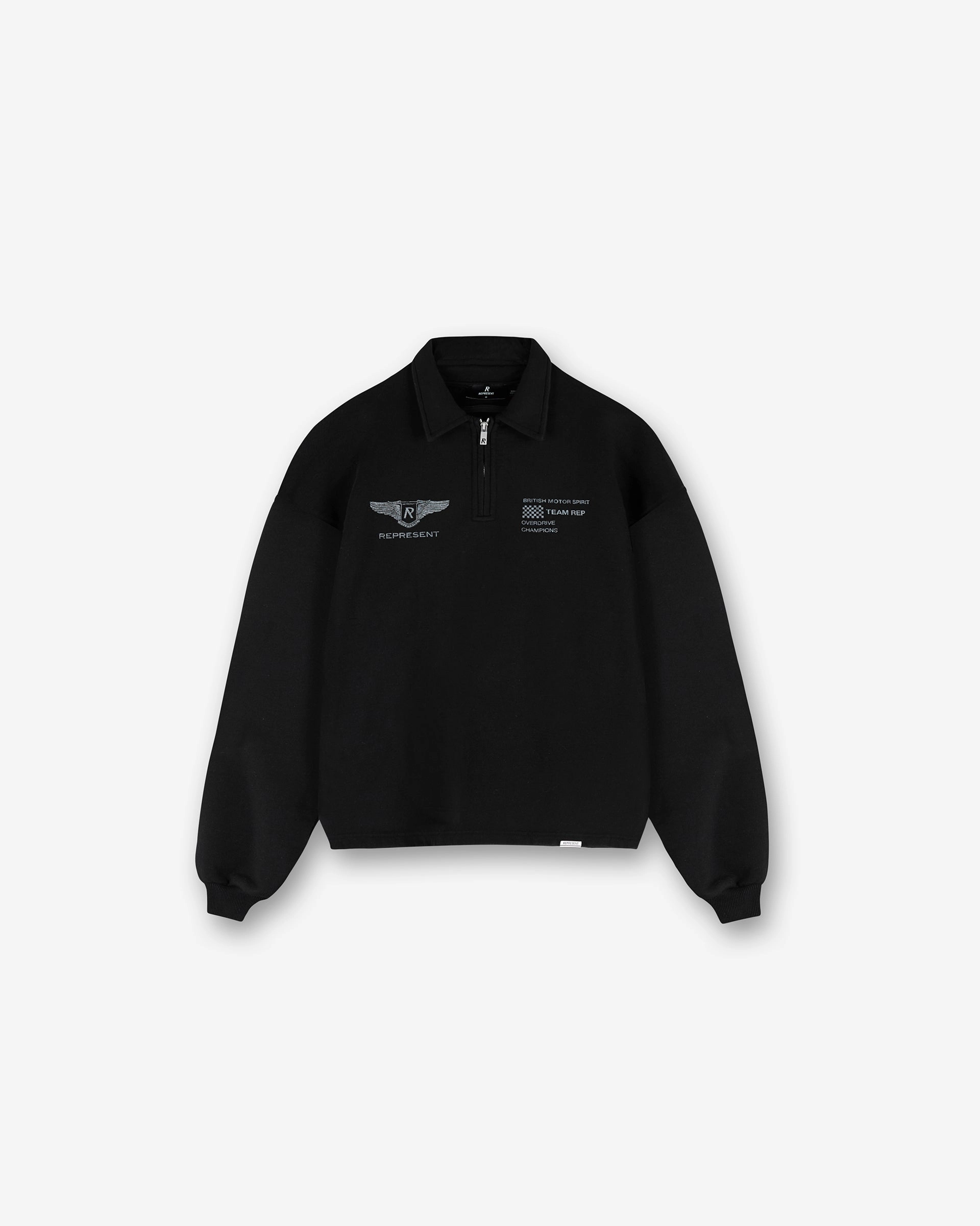 Team Rep Quarter Zip - Jet Black Neutral Tones Brushed Inner