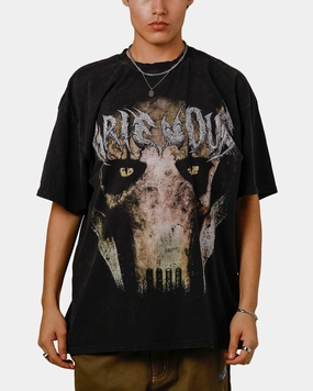 Thermal Regulating Fabric Comfortable Look Goat Crew Star Wars Grevious Vintage T-Shirt Black Acidwash