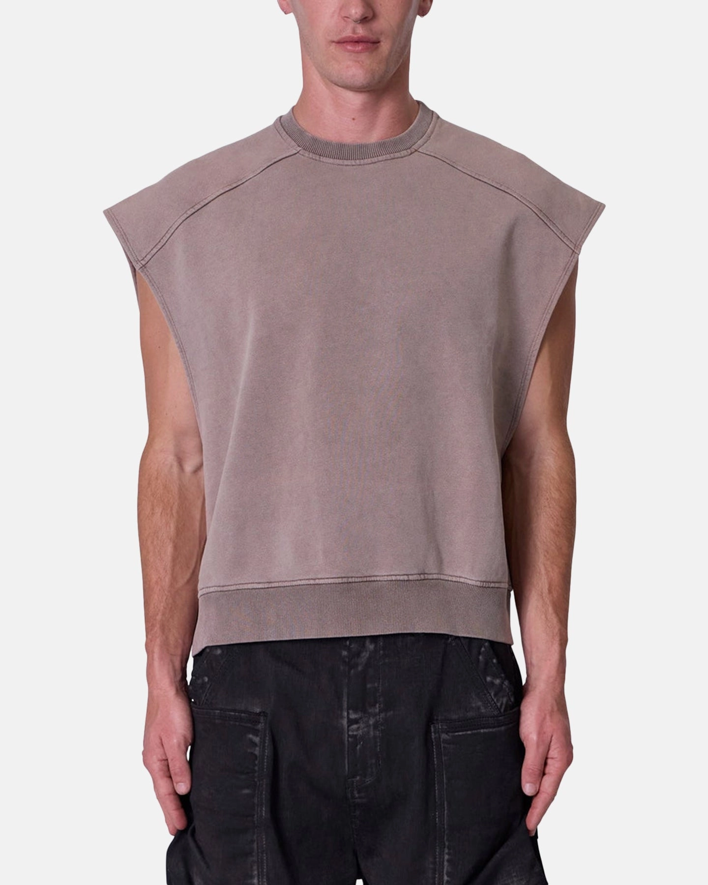 NonFade Dye MNML Sleeveless Rag Shirt Washed Brown