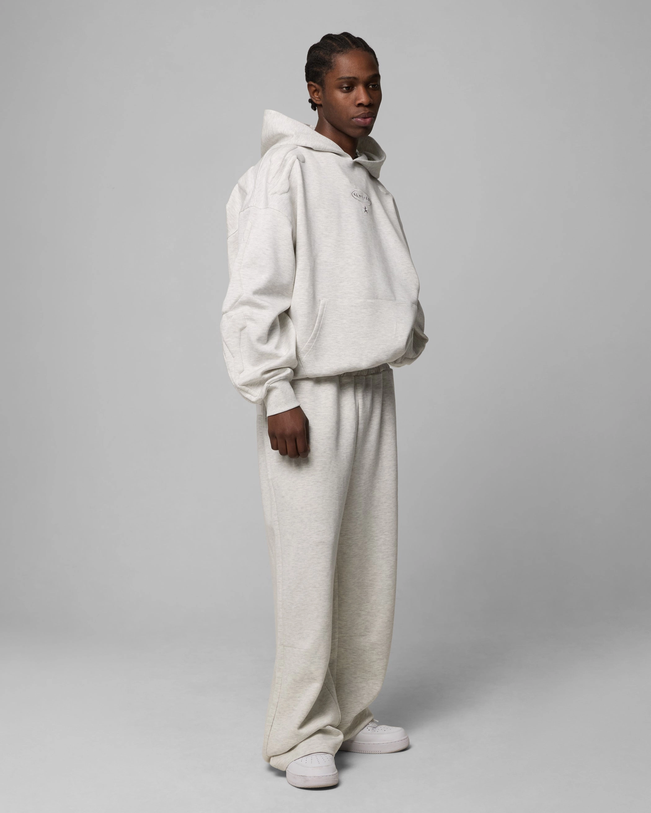 Loiter Sandevistan Hoodie Grey Marle Durable Reinforced Shoulders