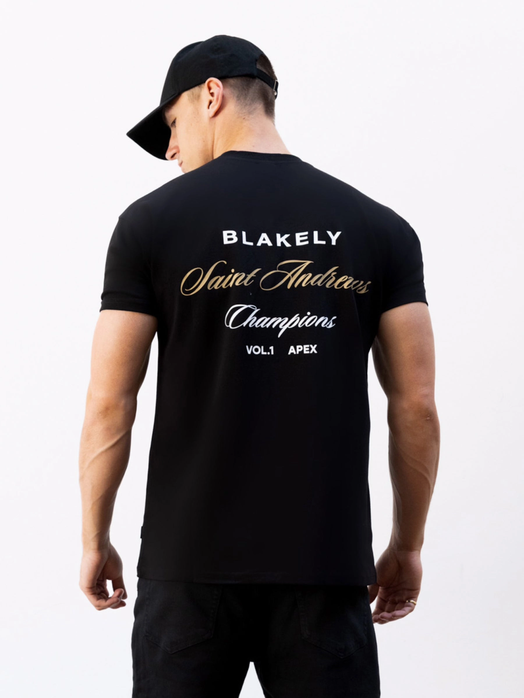 Stretch Knit Casual Must-Have Champions Legacy Relaxed T-Shirt - Black