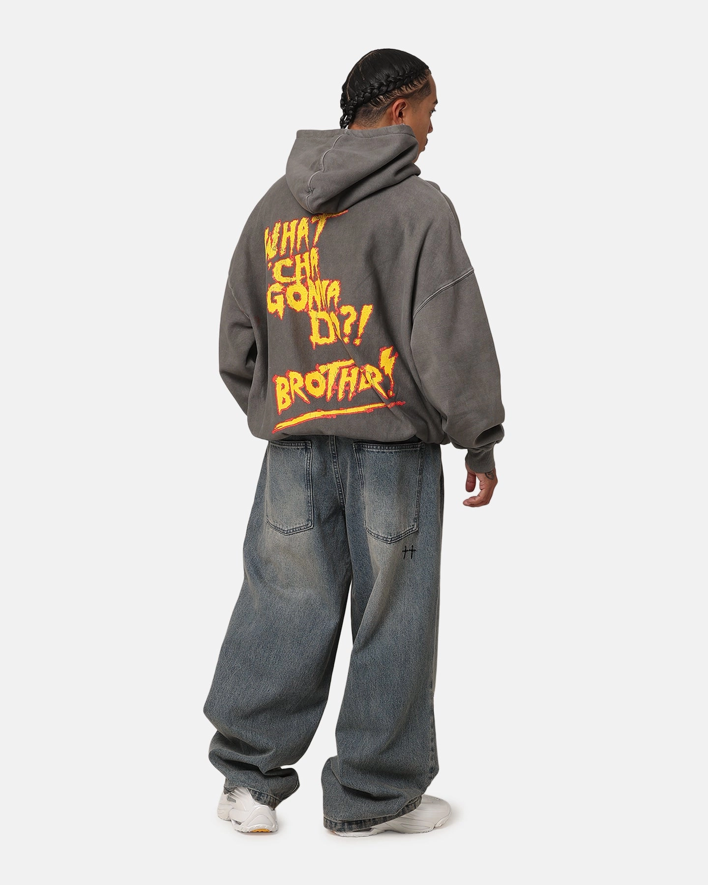 Culture Kings X WWE Hulk Hogan Hulkamania Premium Hoodie Washed Charcoal Simple Dress