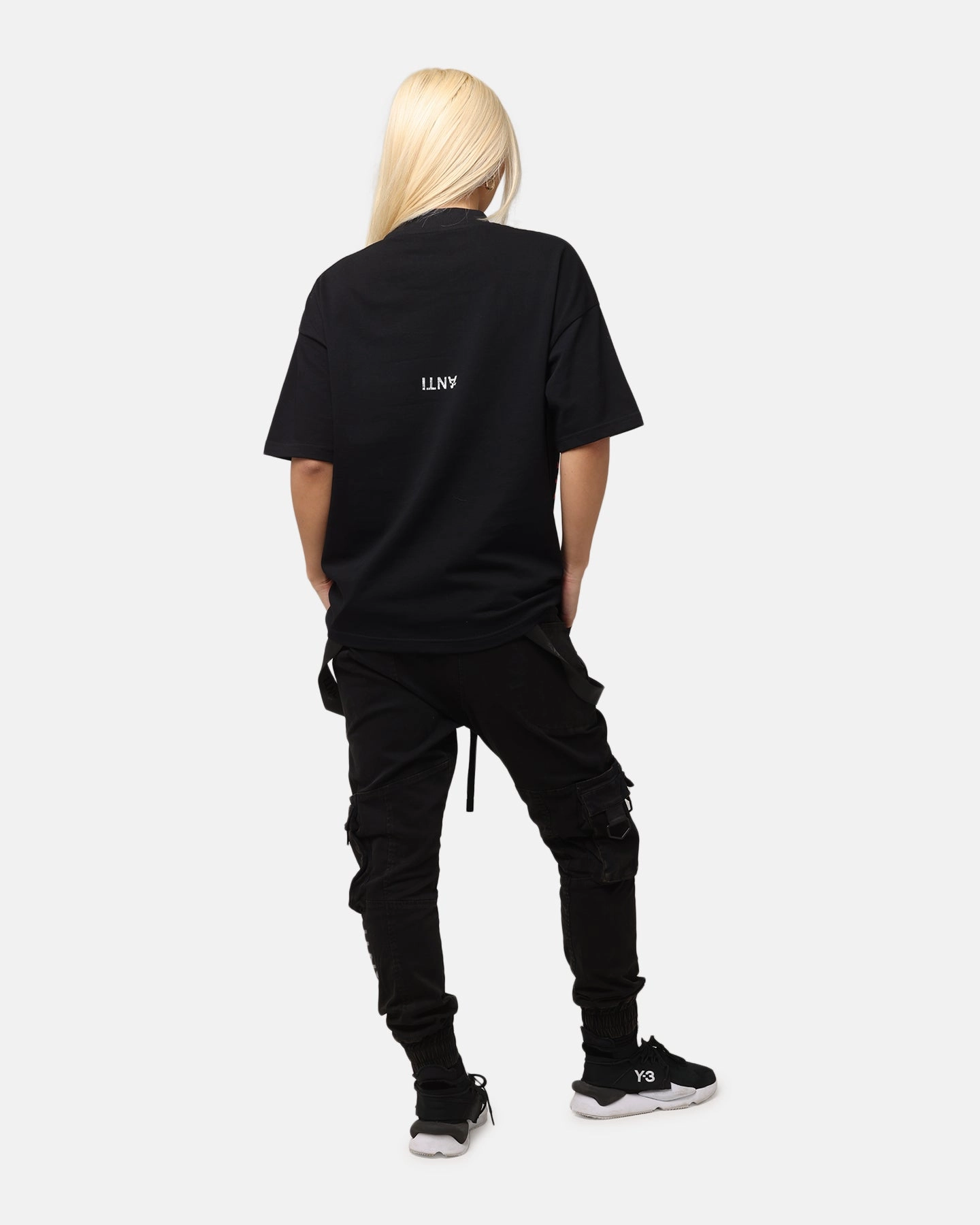 The Anti Order Legion Mock Neck T-Shirt Black Water Repellent Finish Relaxed Top