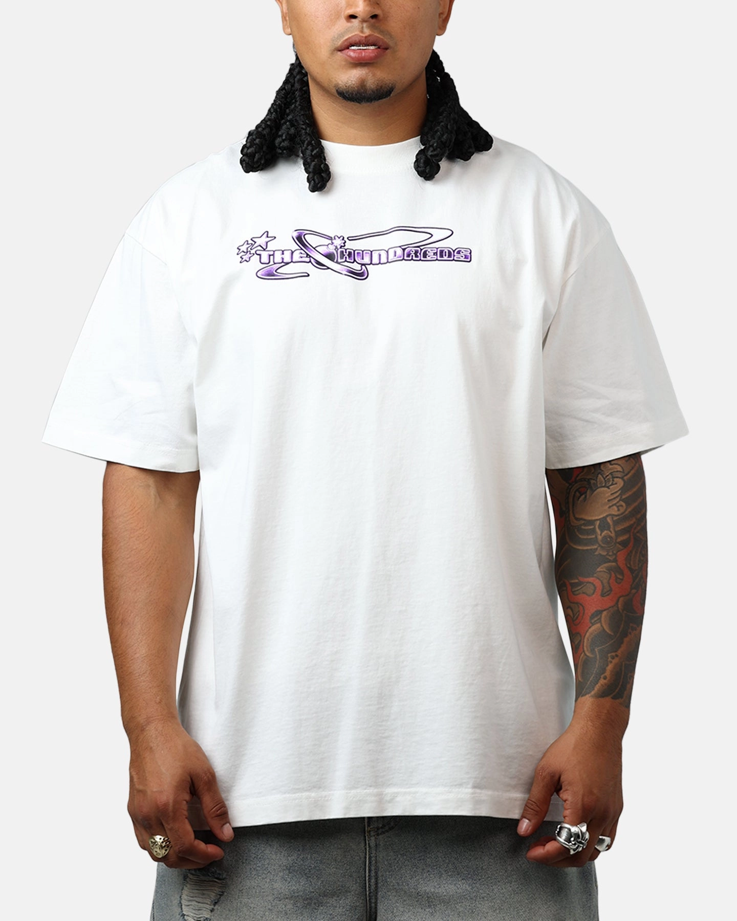 The Hundreds Y2K Bar Logo T-Shirt Light Blue RibbedTexture Multipurpose Design