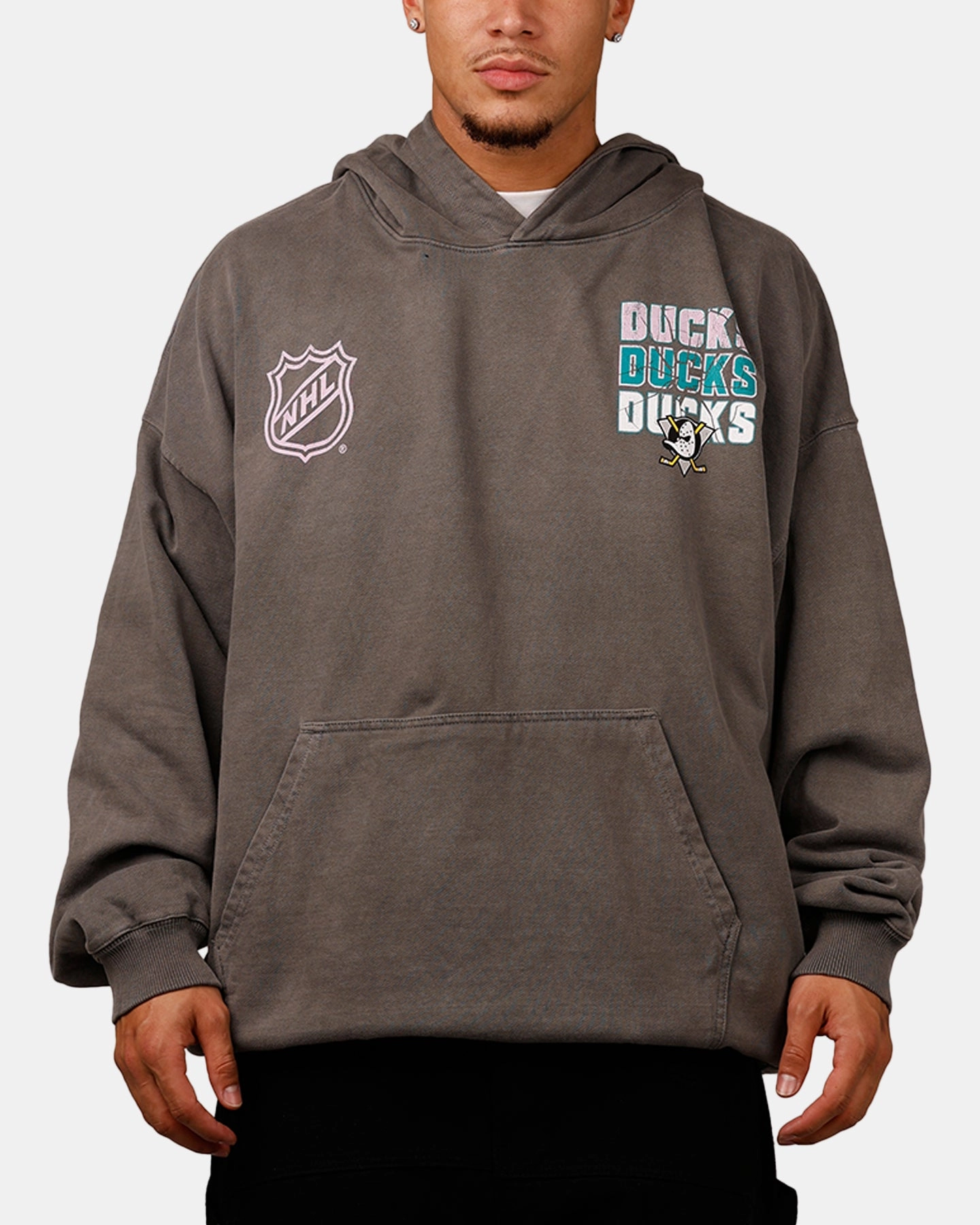 Tapered Side Panels Culture Kings Anaheim Ducks Wild Wing Hoodie Off Black