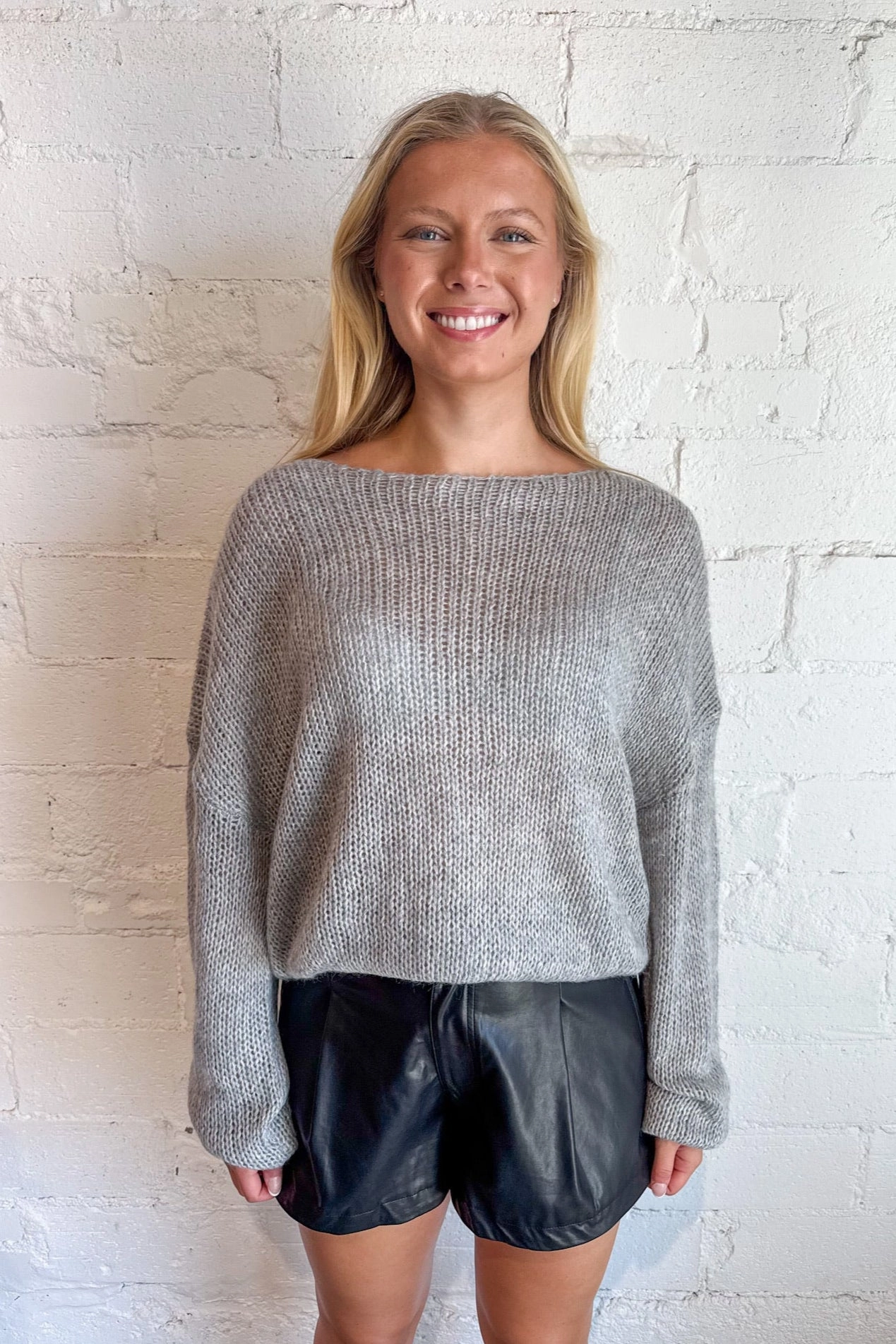 Side Eye Oversized Sweater Multi Layer Weaving Airy Feel