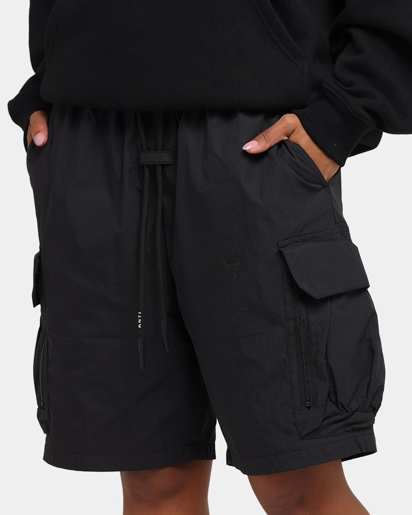 The Anti Order Anti Military Cargo Shorts Black Light and Cozy