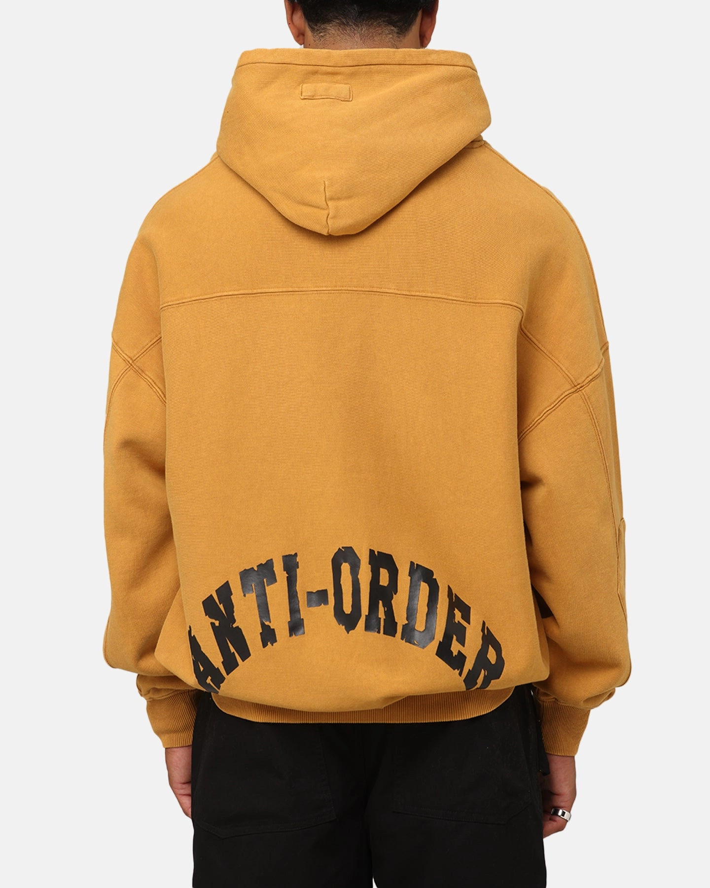 HighNeck Wind Resistant Fabric The Anti Order Architype Boxy Hoodie Mustard