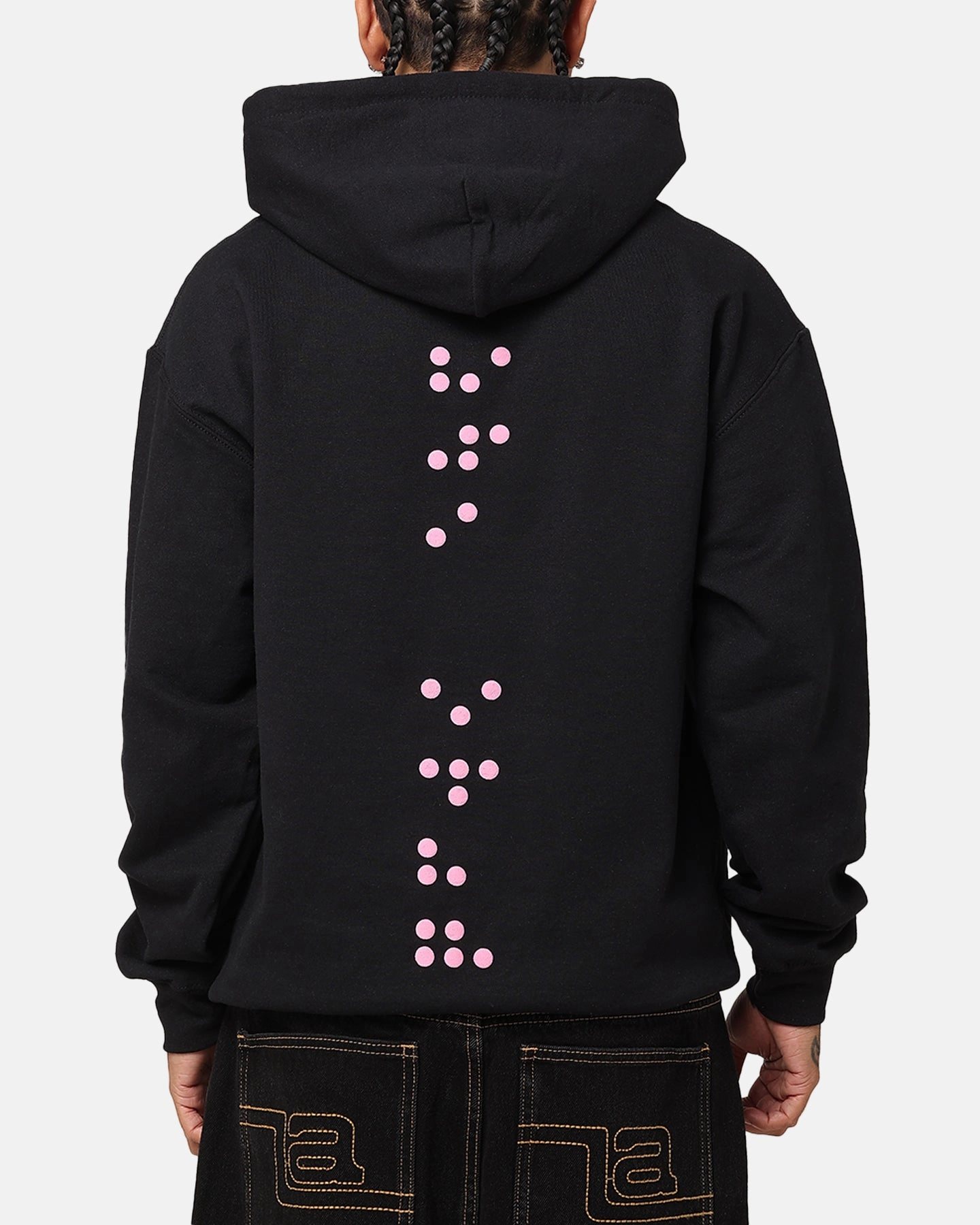 The Anti Order Brail Hoodie Black/Pink Machine Washable Fabric