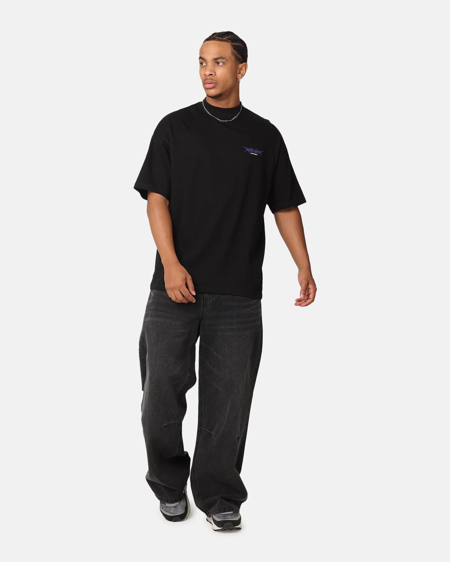 The Anti Order Metal Mock Neck T-Shirt Black LatticeKnit Reinforced Shoulder