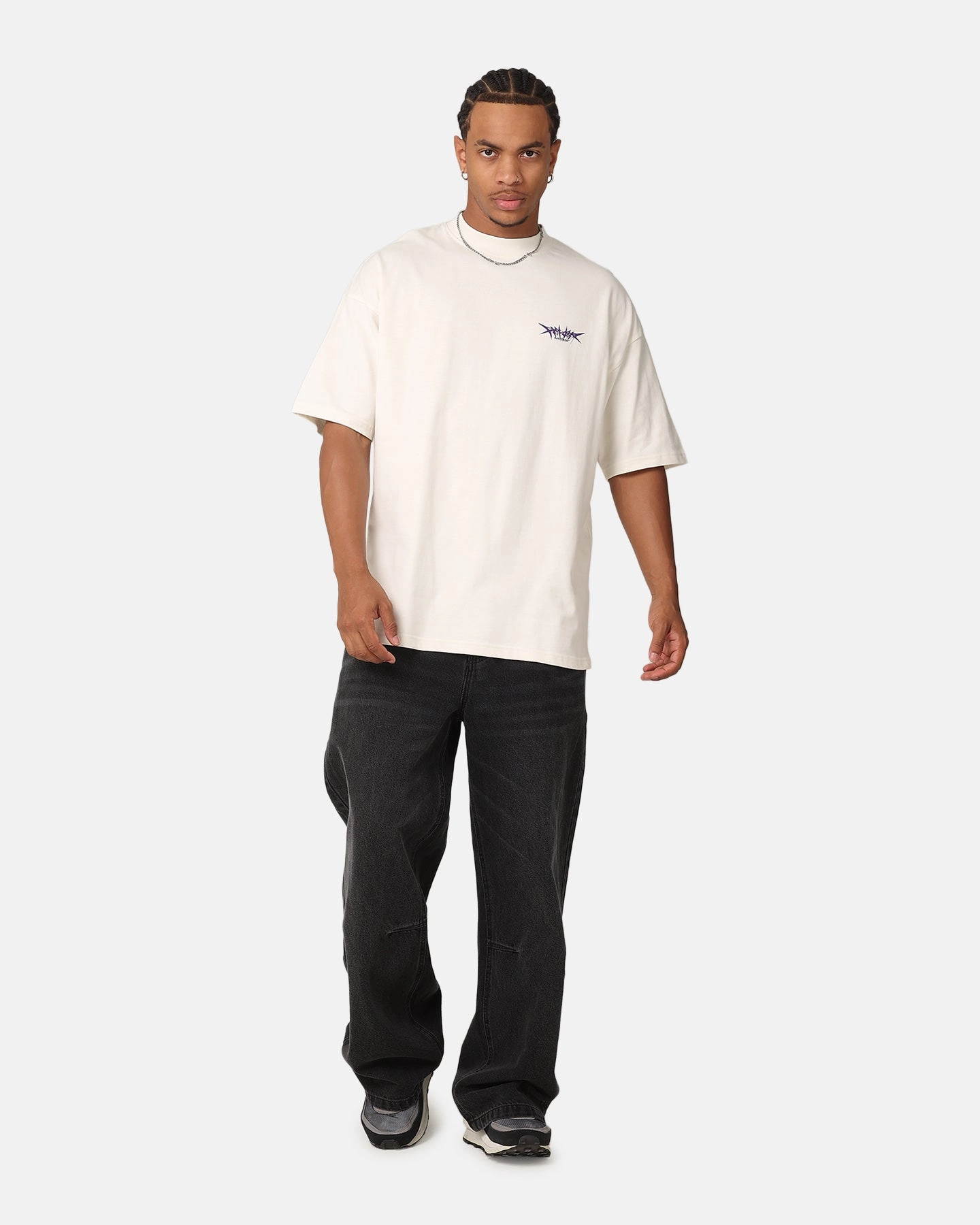 The Anti Order Metal Mock Neck T-Shirt Off White Adjustable Cuff System FadeResistantTechnology
