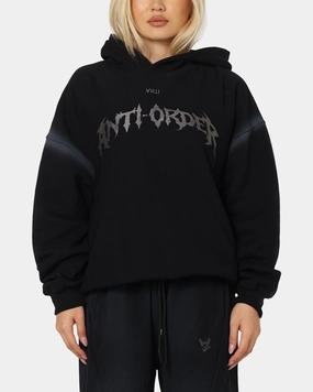 The Anti Order Mosh Boxy Hoodie Sunfade Black/Grey FlexibleRibbing RelaxedSilhouette