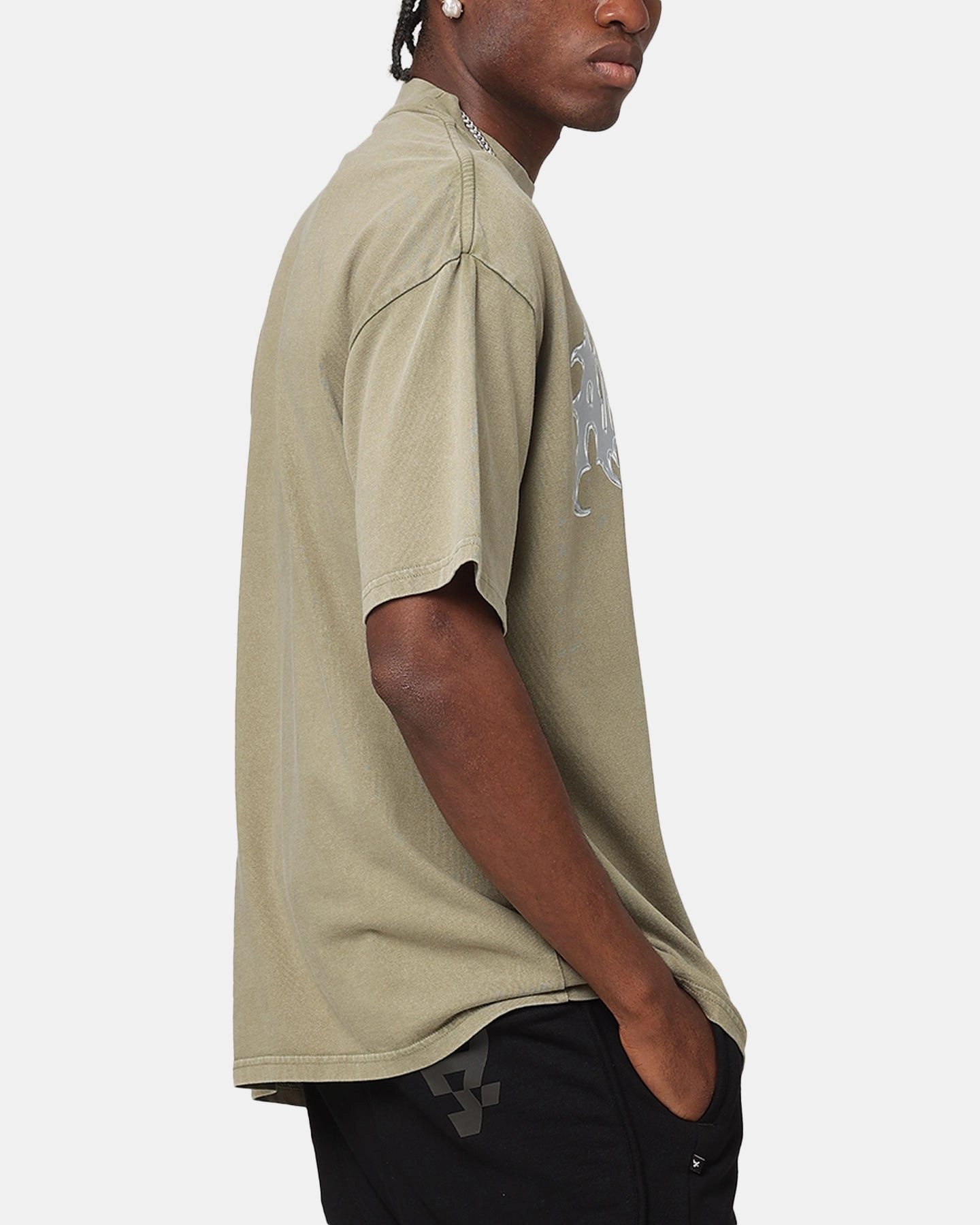 ReflectiveDetails The Anti Order New Dawn Mock Neck T-Shirt Vintage Khaki