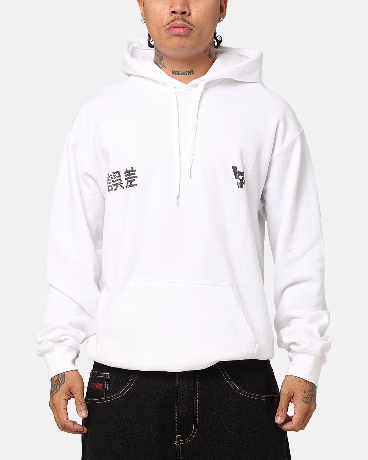 Ribbed Hem The Anti Order Oni Hoodie White