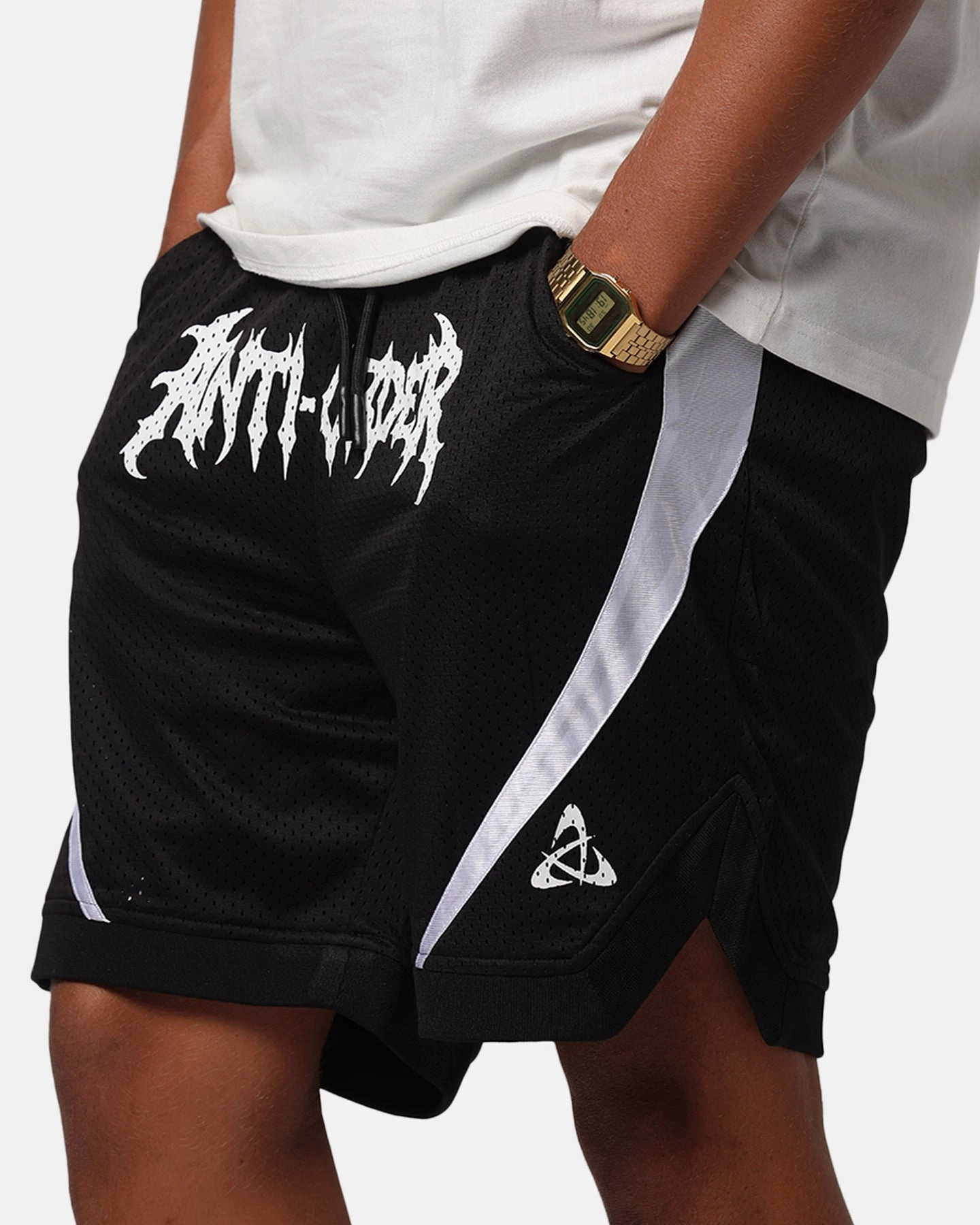 The Anti Order Sparta Mesh Basketball Shorts Black/White Ripstop Reinforcement Versatile Comfort