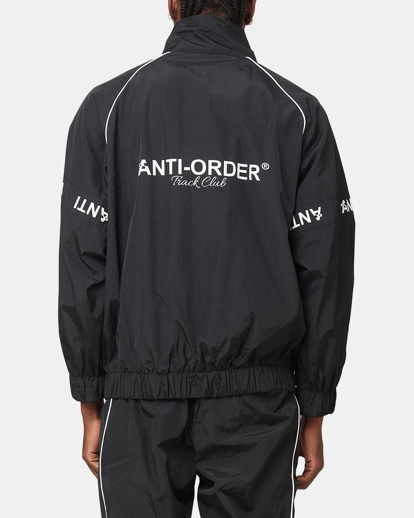 The Anti Order Track Club Windbreaker Jacket Black/Grey Odor Resistant Finish Crisp Clean Fit