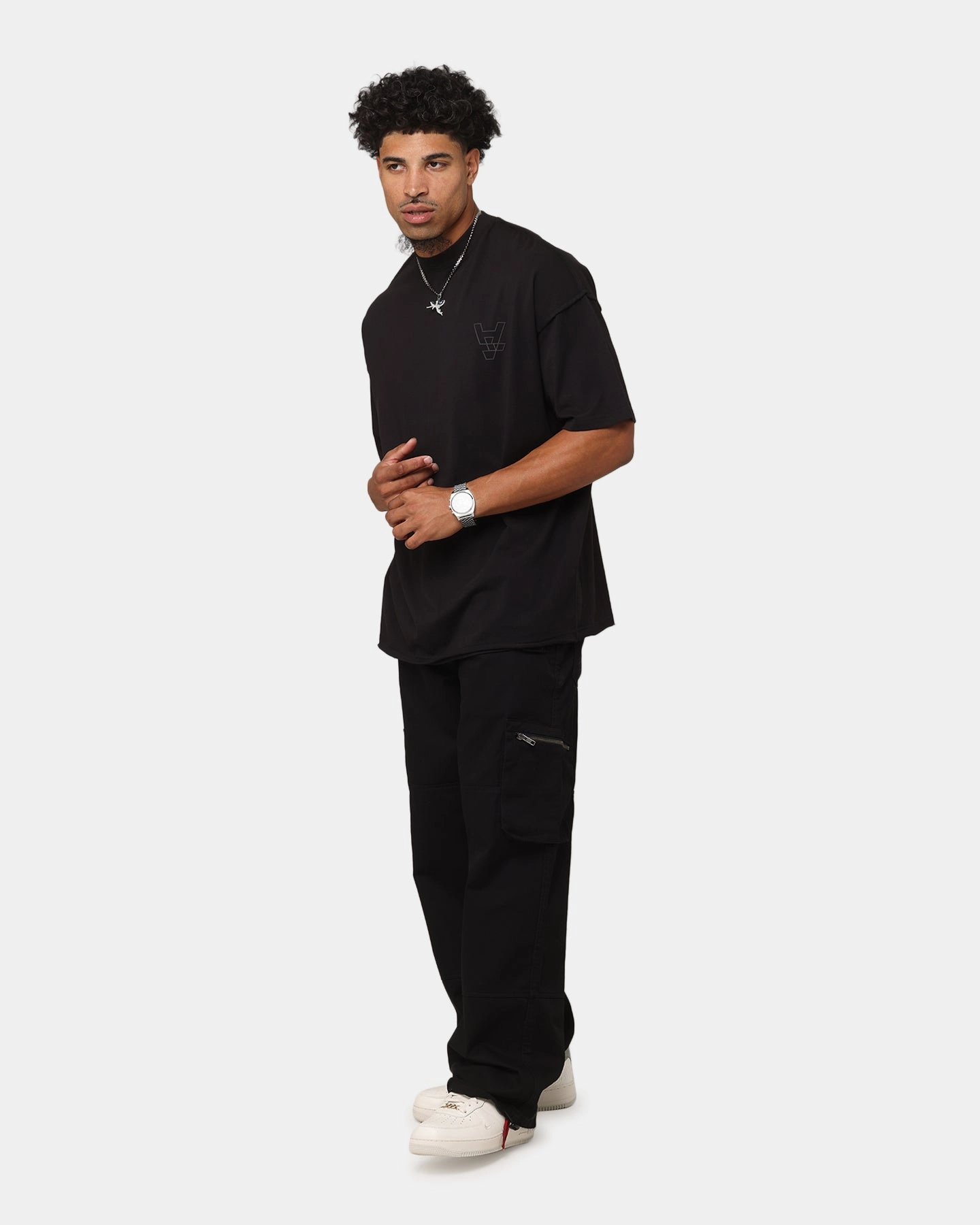 The Anti Order XY Aesthetic Non Seam T-Shirt Black/Black Adjustable Cuffs LightweightMaterial