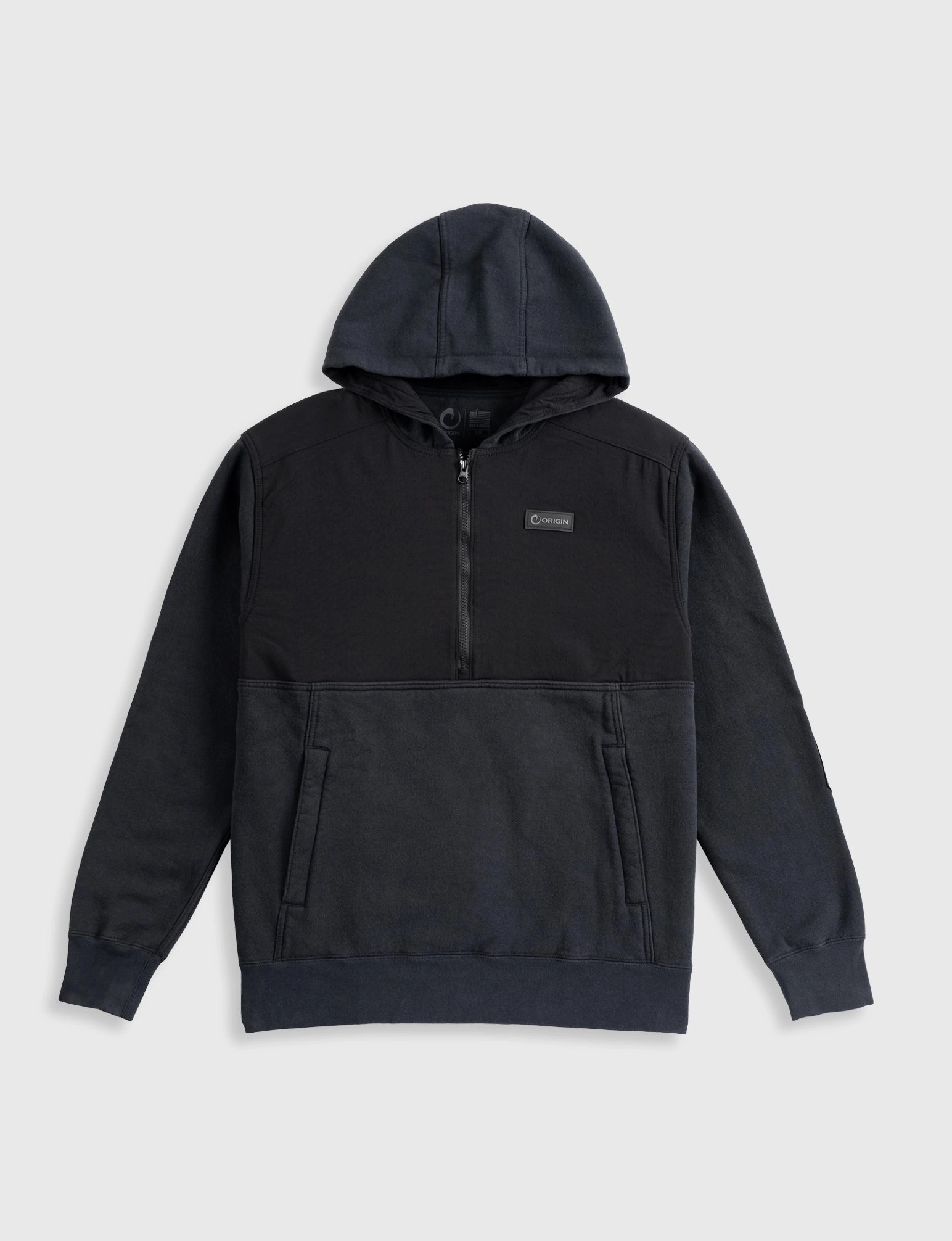 THE HEAVY HALF ZIP HOODIE Contrast Stitch Hypoallergenic Interior Layer