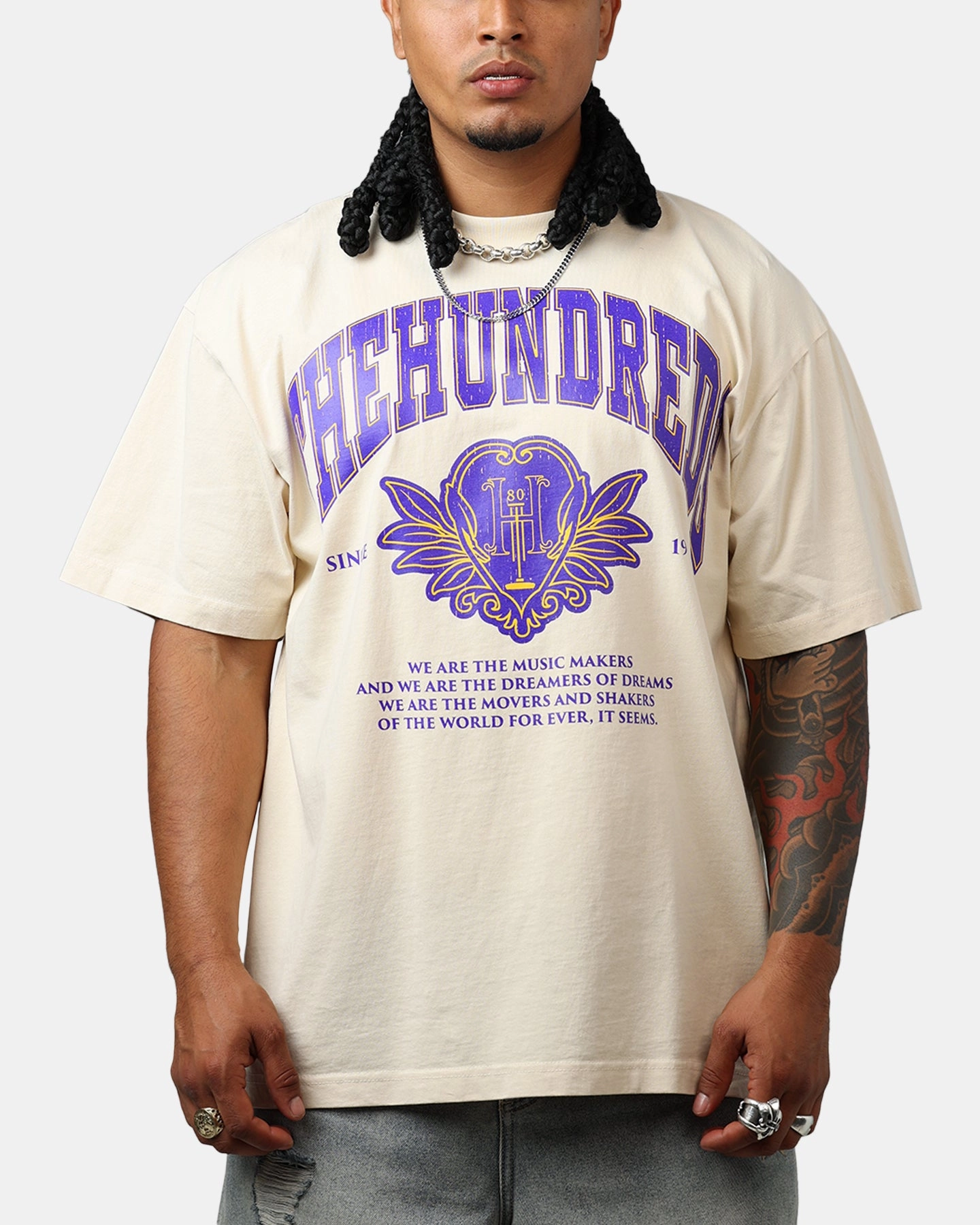 PolishedFinish CushionedSupport The Hundreds Alumnus T-Shirt Natural