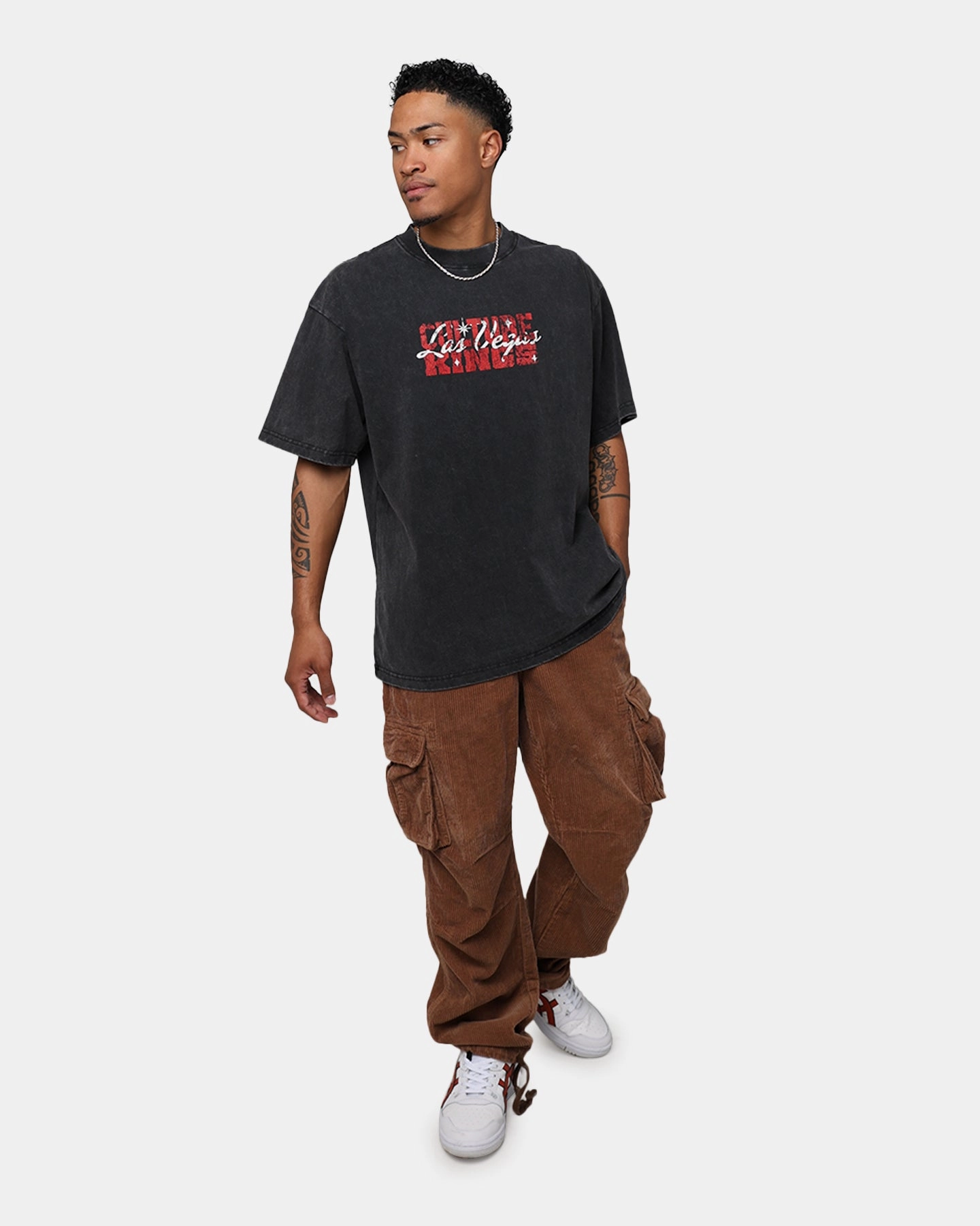 Culture Kings Entertainment T-Shirt Washed Black Relaxed Blouse Hygroscopic Inner Layer