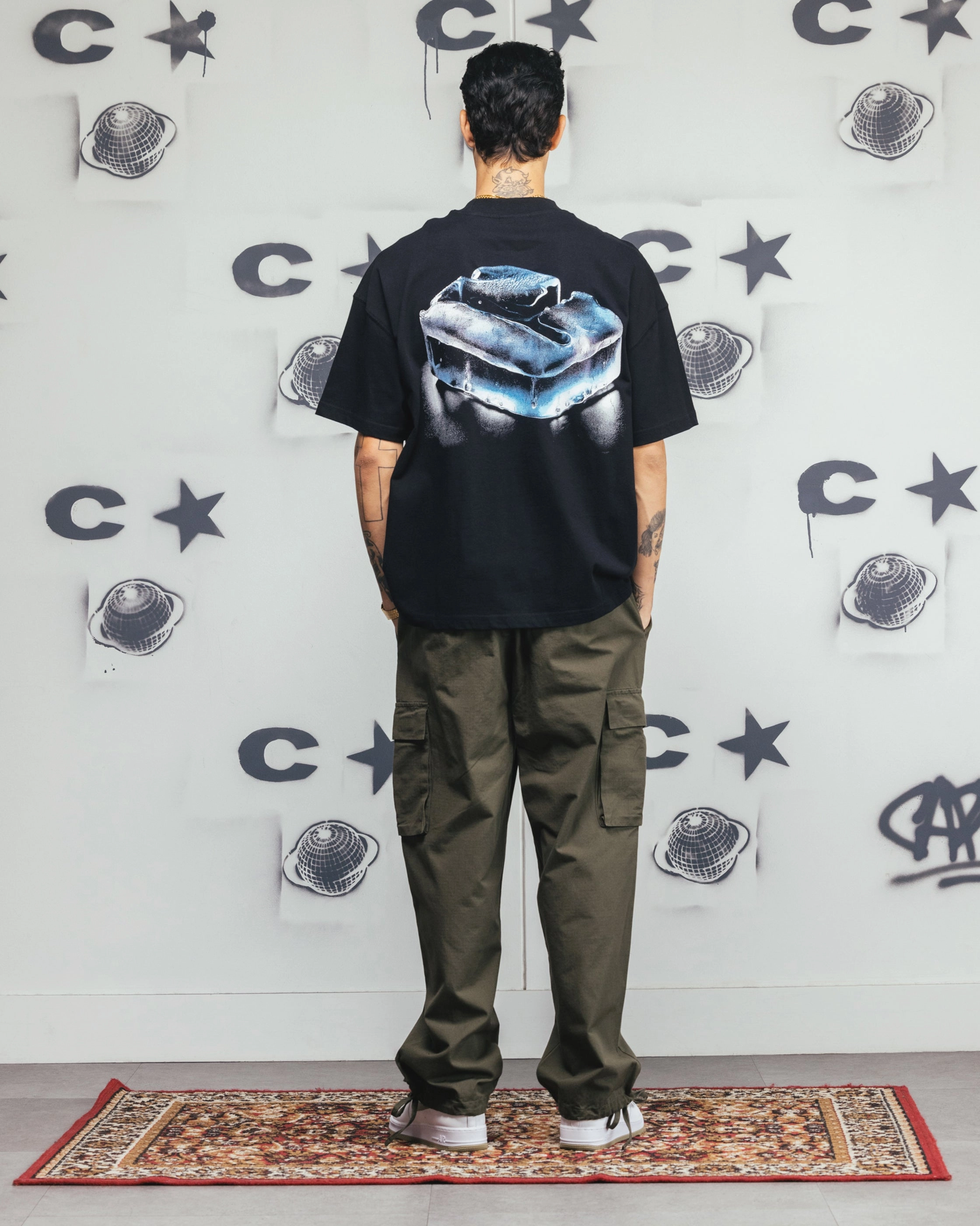 Durable Weave Carre Frosted T-Shirt Black