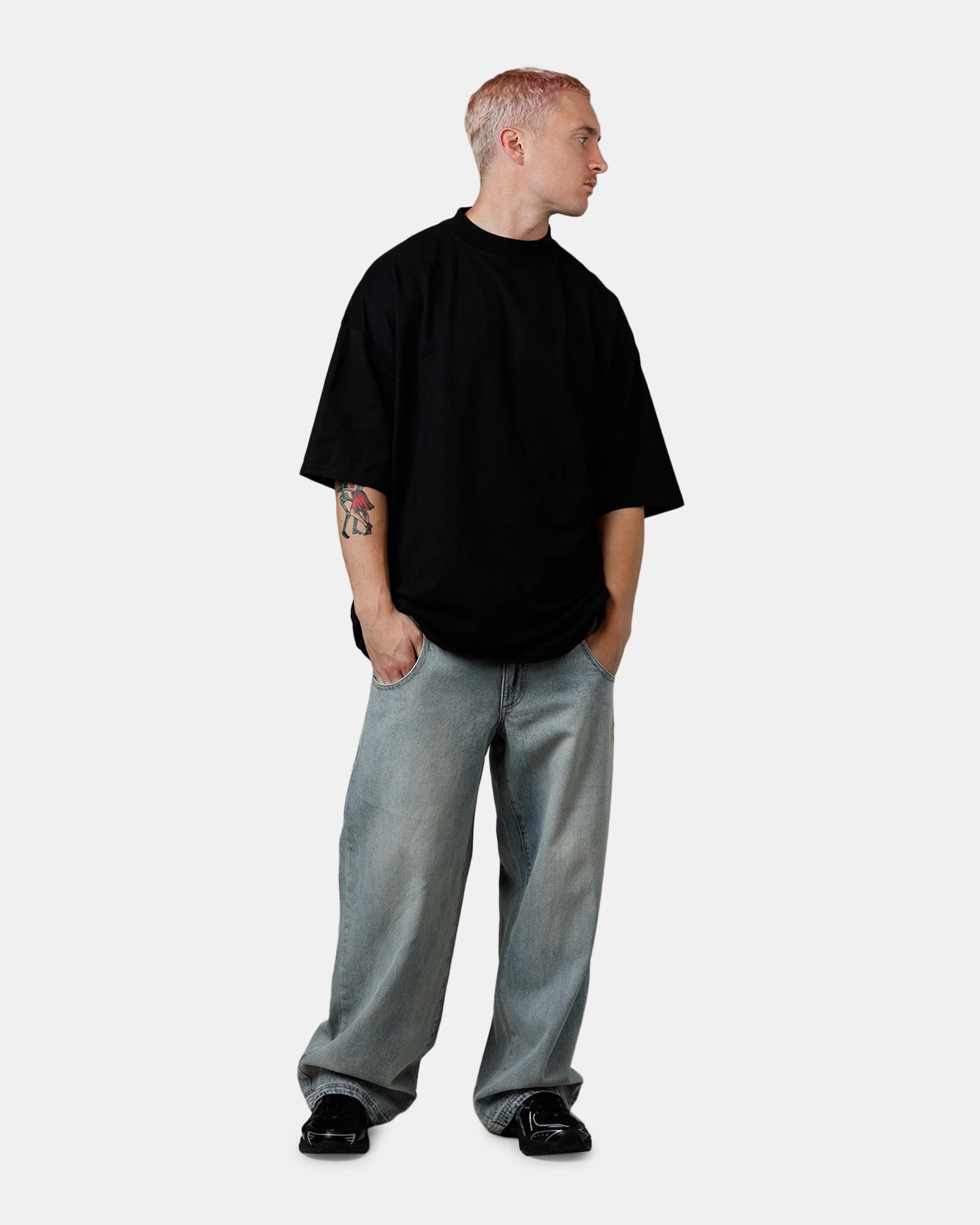 StretchFit Anti Pilling Treatment Culture Kings Everyday Mock Neck T-Shirt Black