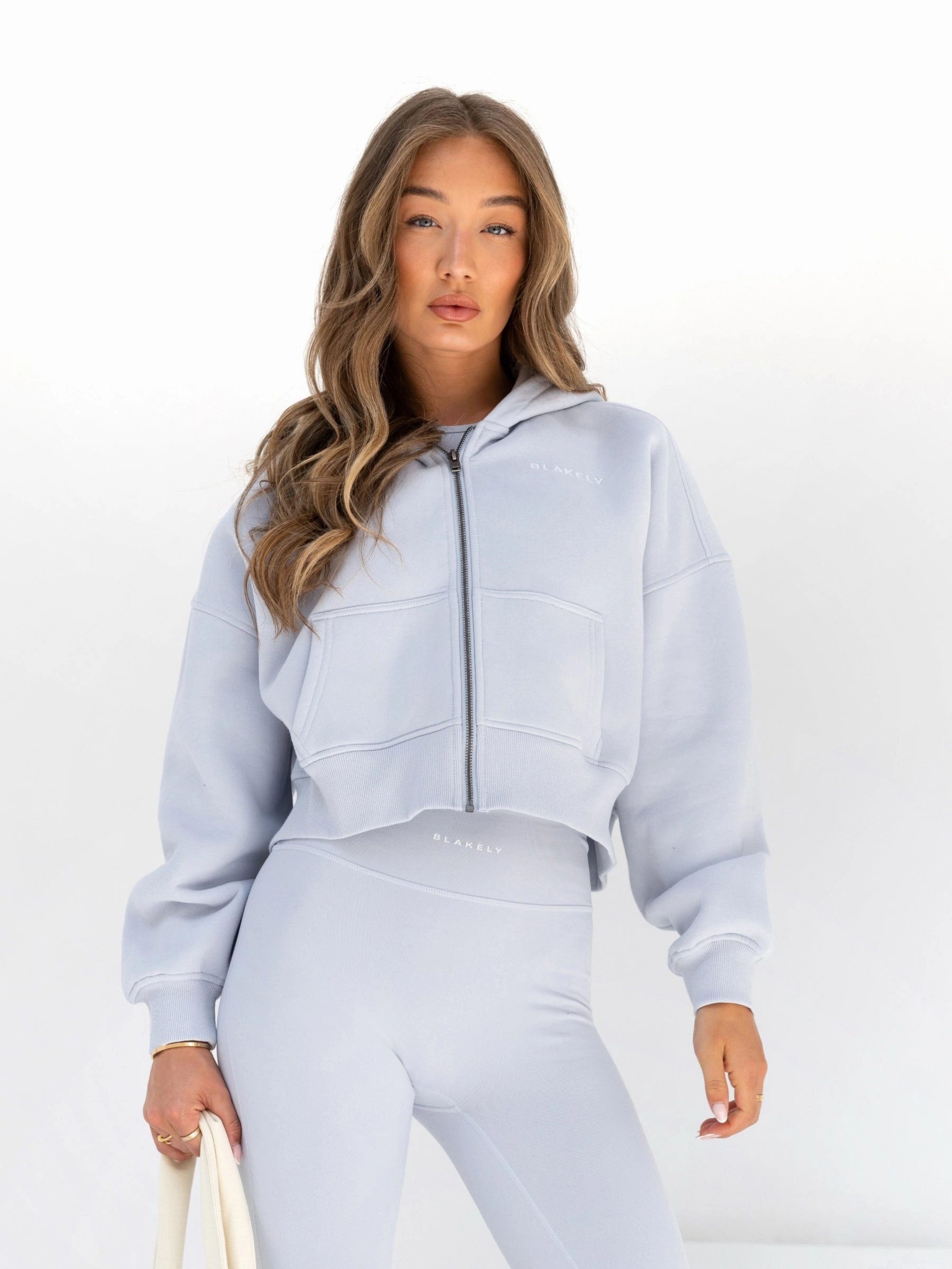 Blakely Full Zip Hoodie - Pale Blue concert outfit school setting
