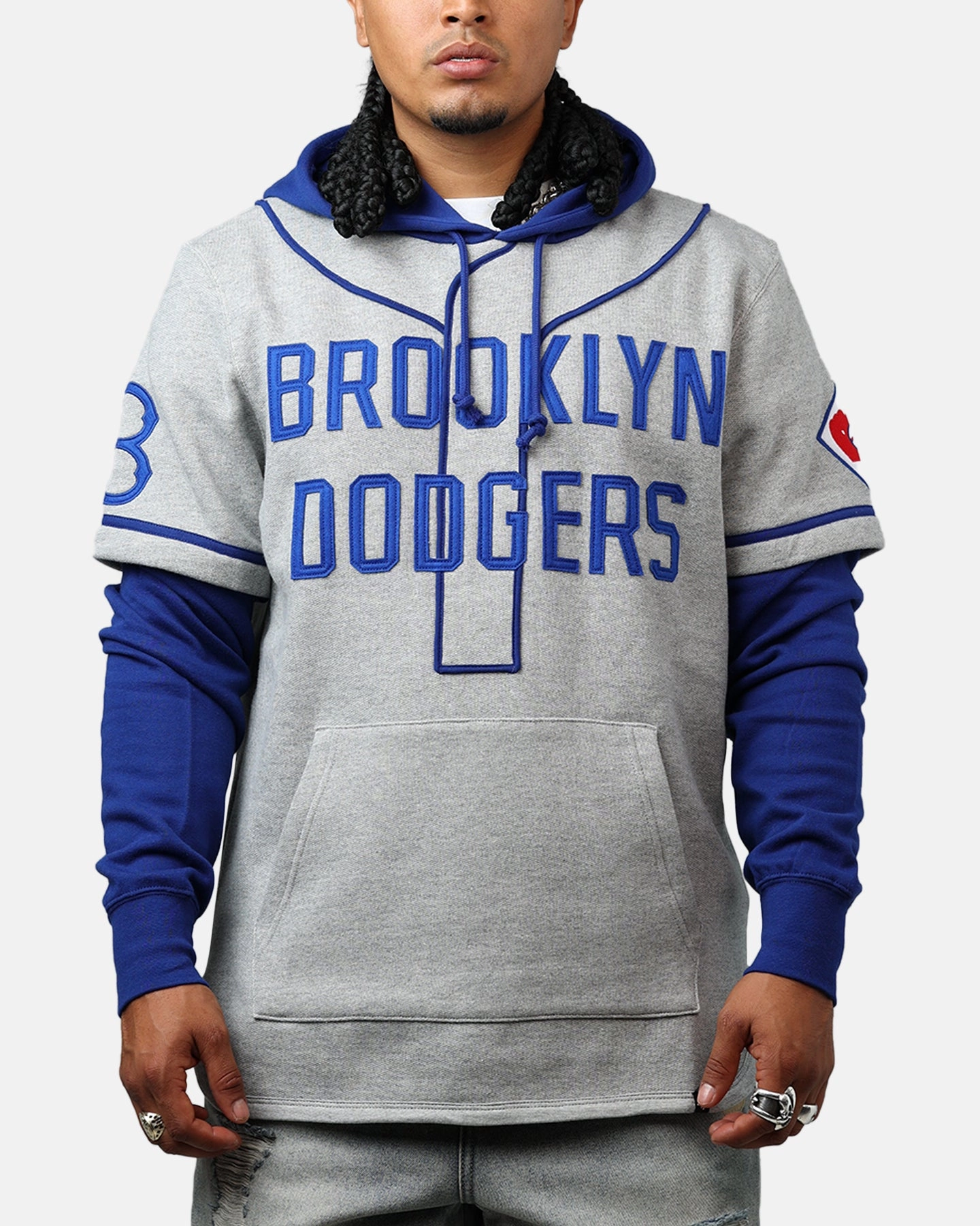 Everyday Fashion Everyday Comfort Fit 47 Brand Los Angeles Dodgers Game Hoodie Grey/Navy