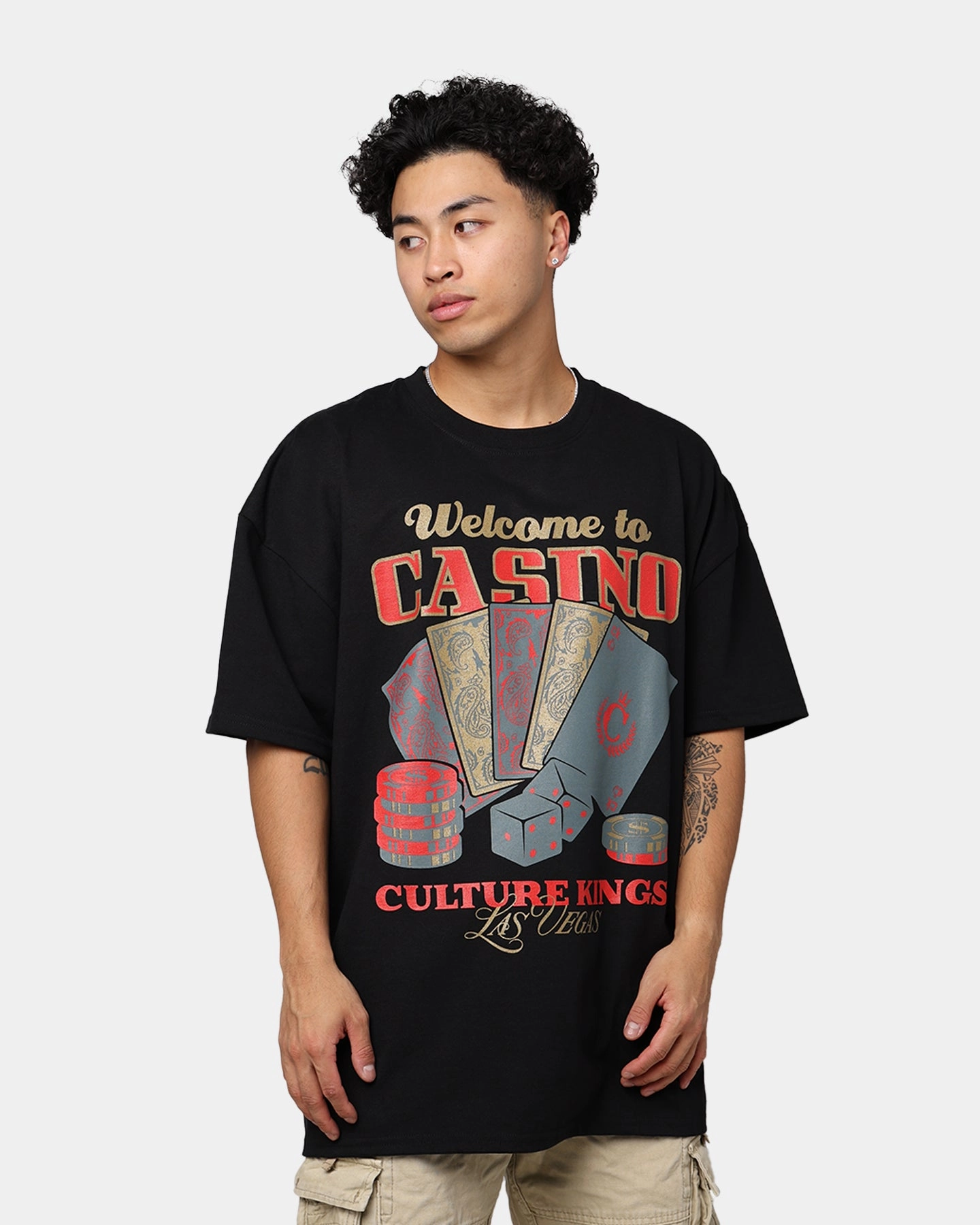 Anti Pilling Treatment Culture Kings Casino Vegas T-Shirt Black