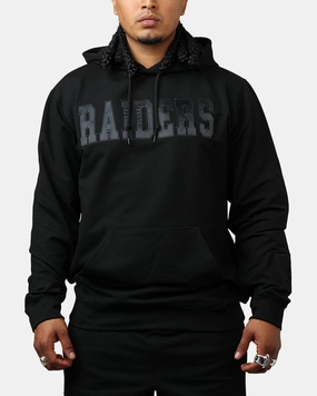 Contoured Side Panels DropShoulderConstruction New Era Las Vegas Raiders Logo Select Hoodie Black/Black