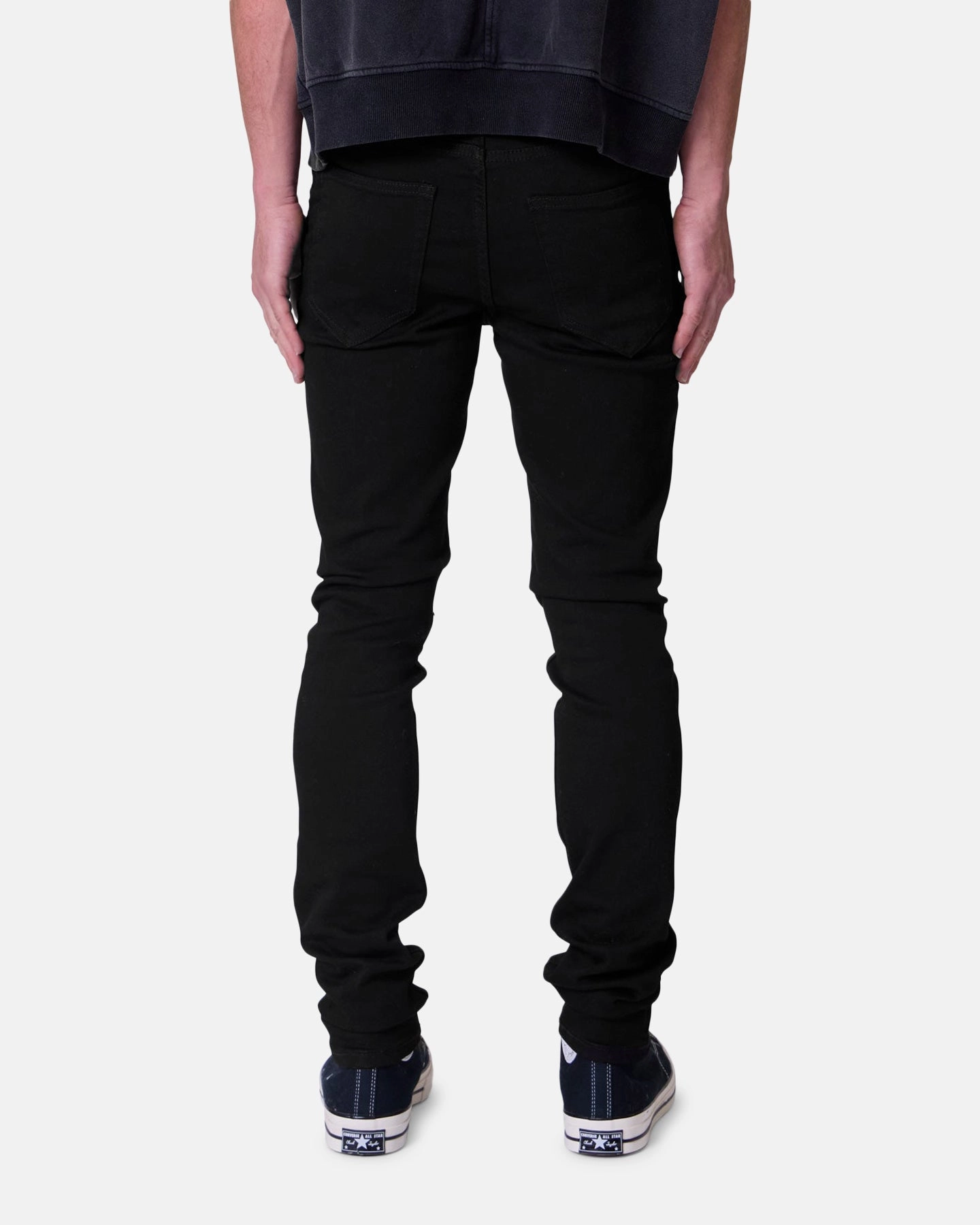 MNML Skinny Raw Jeans Rinsed Black Training Wear