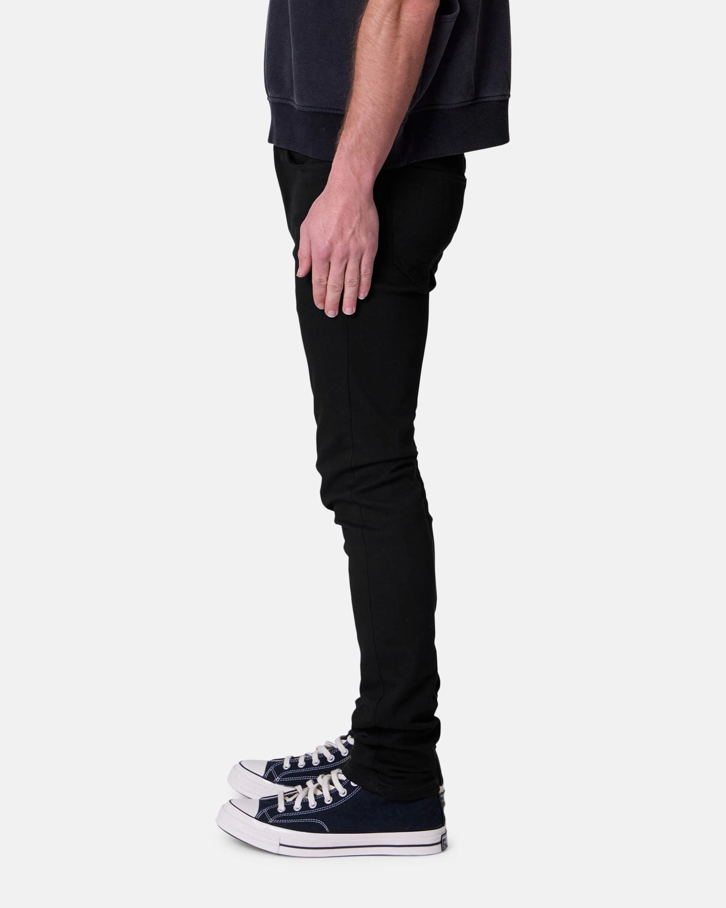 MNML Skinny Raw Jeans Rinsed Black All Occasion No Ride Fit