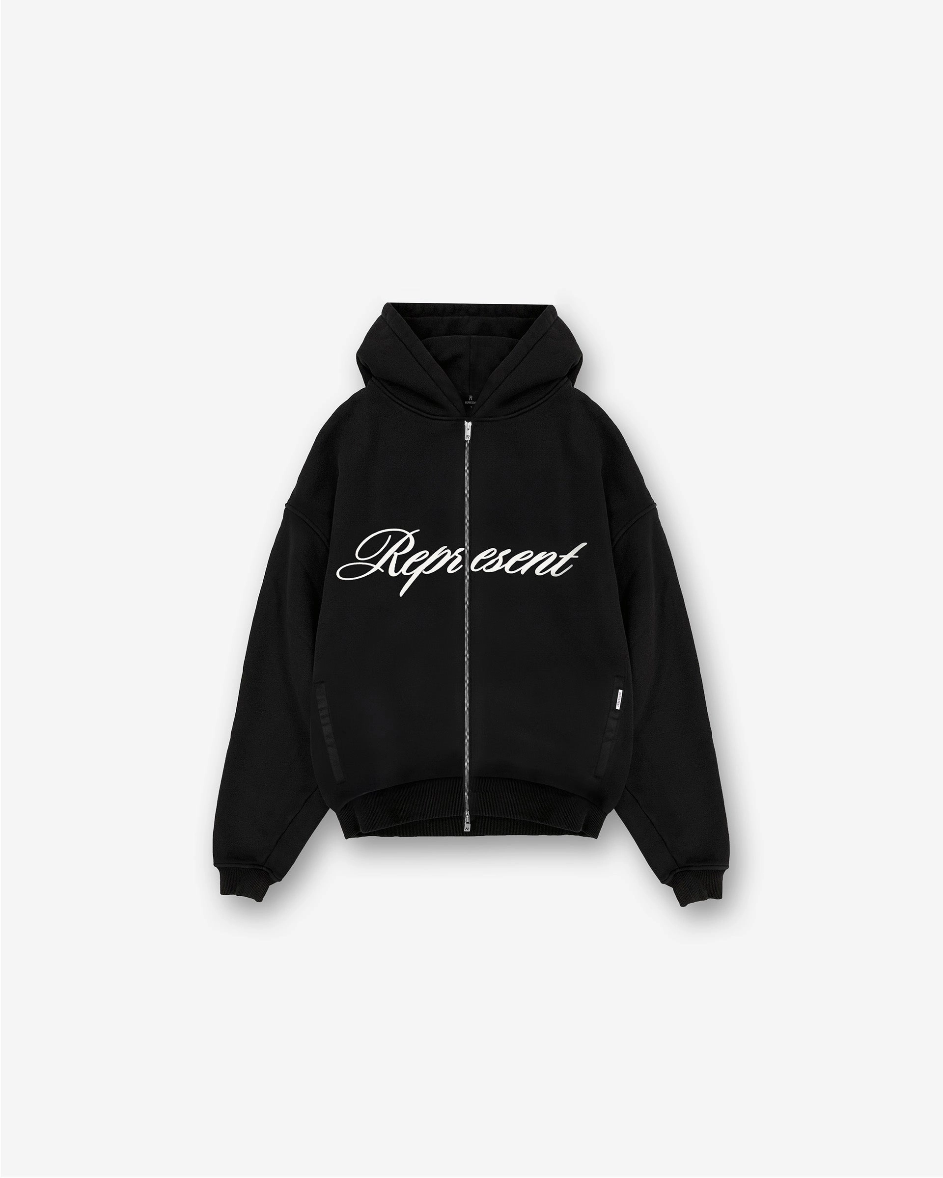 Script Logo Zip Hoodie - Black Girly style
