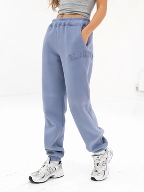 Chic casual Tonal Varsity Sweatpants - Granite Blue