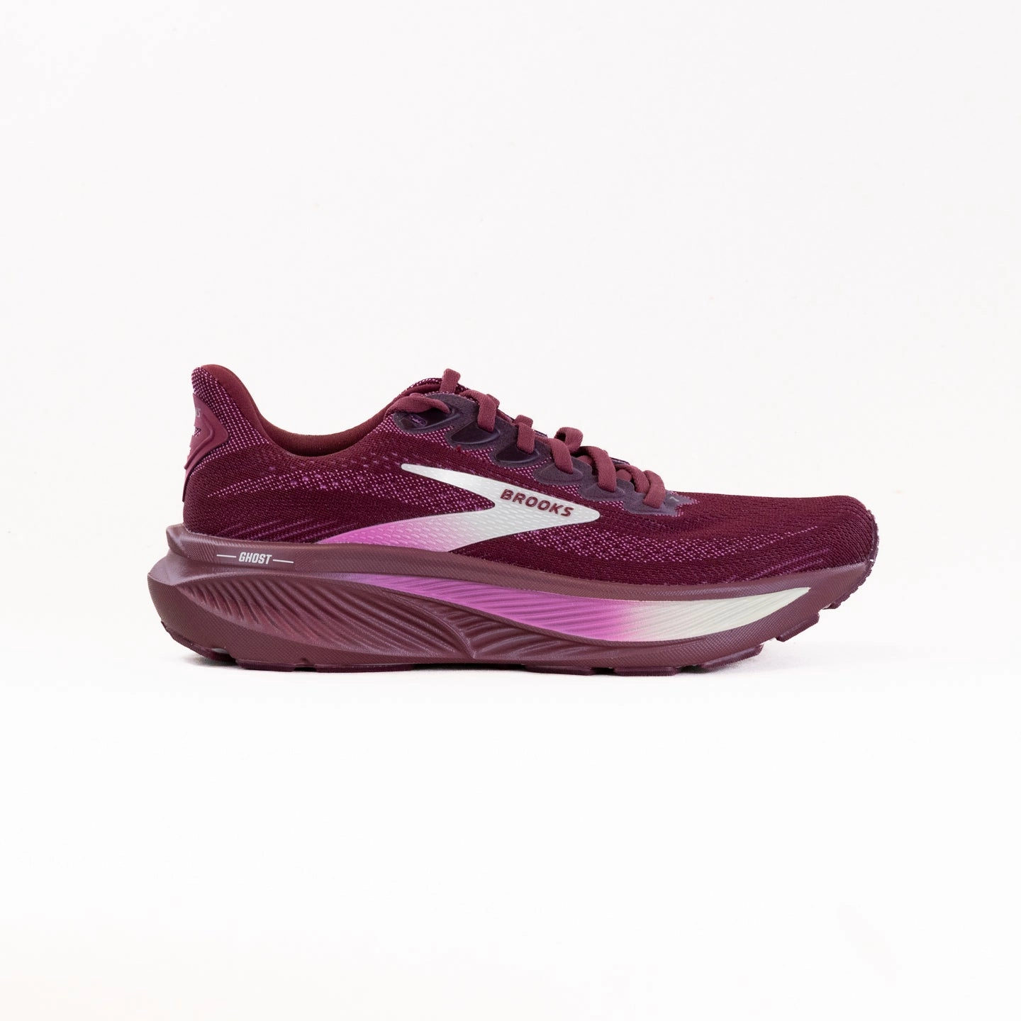 running in a state park shoes Agile Response Brooks Ghost 17 (Women??s) - Burgundy/Pink/Green