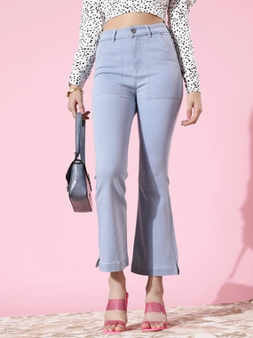 Comfort Fit Comfort Stretch Technology Women's Light Blue Bell-Bottom Bootcut Hourglass High-Rise Stretchable Denim Jeans