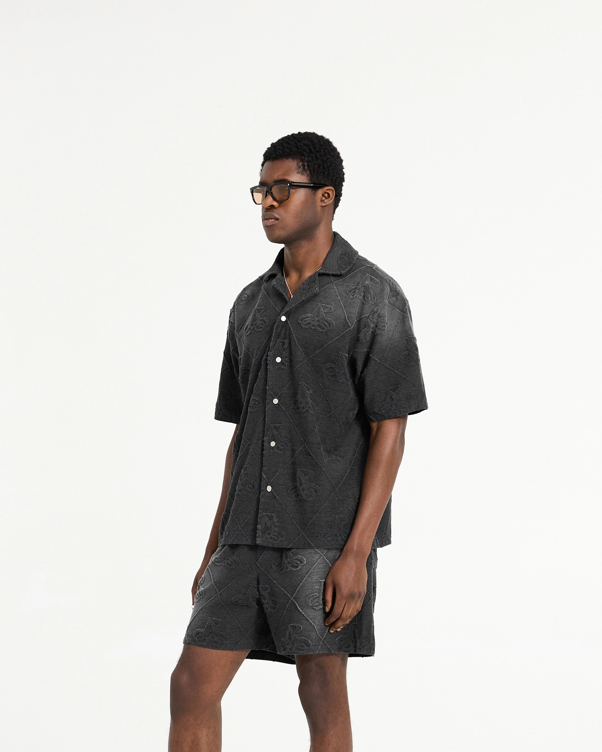 Towelling Shirt - Jet Black Functional Fashion Team Building